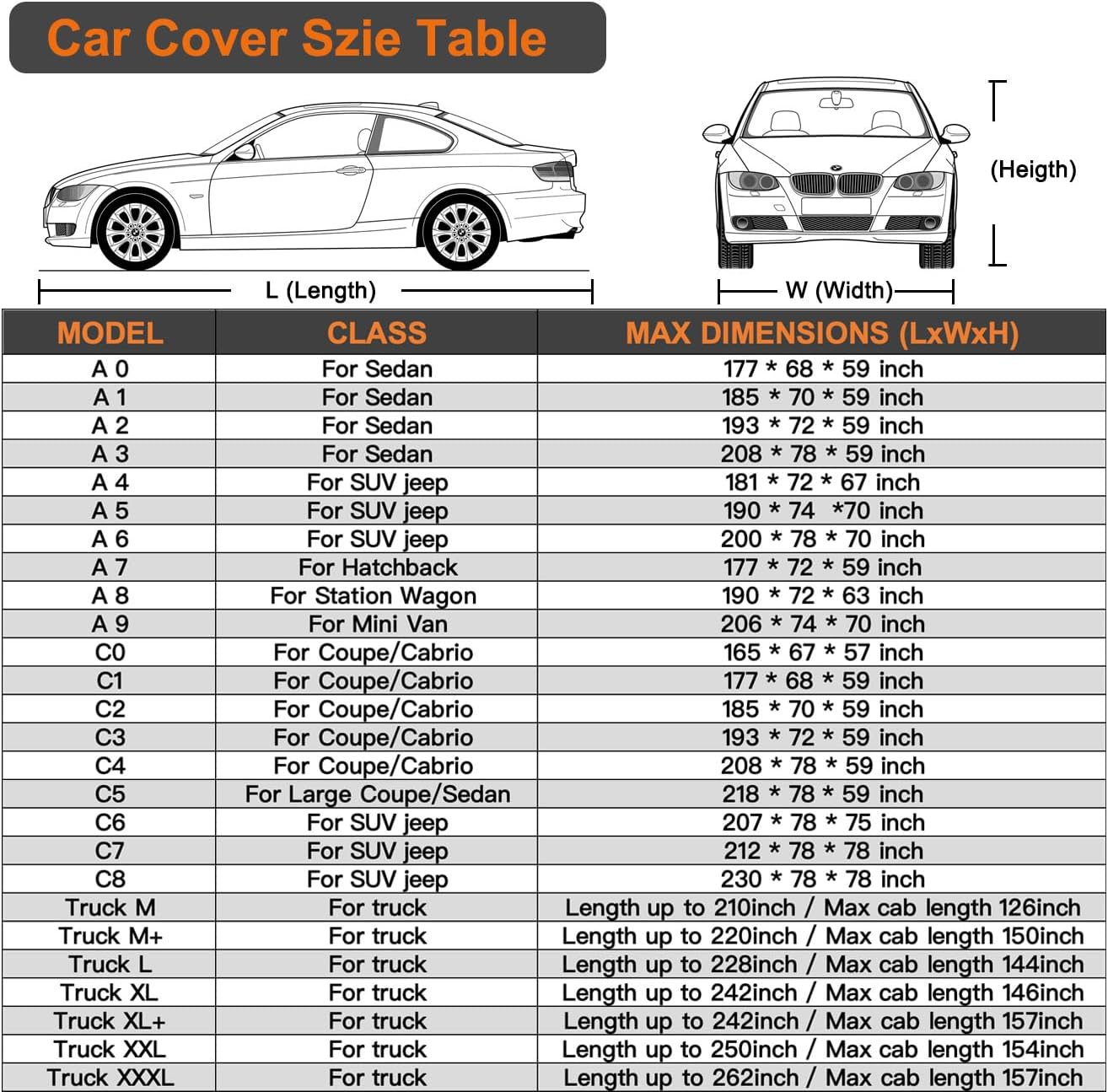 Kayme 7 Layers Heavy Duty Car Cover Waterproof All Weather, Full Exterior Cover Outdoor Snow Sun Uv Protection with Zipper for Automobiles, Universal Fit for Sedan (194-208 inch)