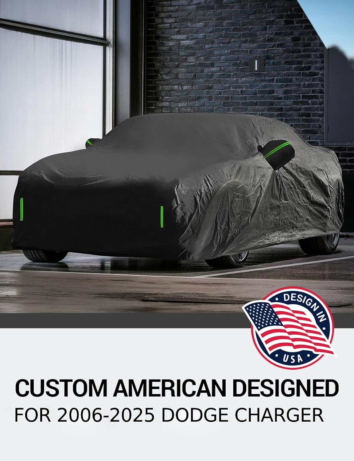 Proadsy 2026 Car Cover for Dodge Charger 2006-2025 2026 Waterproof All Weather for Automobiles, Windproof Snowproof Rain Hail Sun UV Protection Full Outdoor Indoor Exterior Car Covers, Black