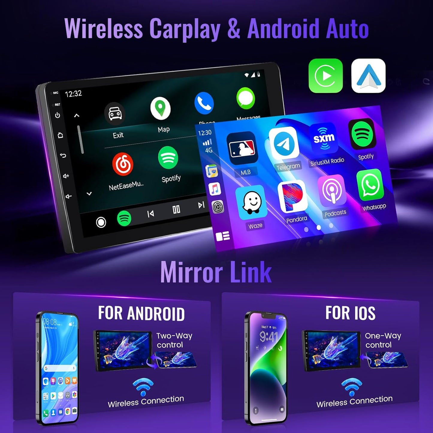 Wireless Carplay Car Stereo for Toyota Prius 2010-2015 with JBL with 9-Inch Touchscreen, [Qualcomm 8-core 4+64GB] Upriding Android 13 Car Radio Android Auto BT5.1/DSP/Hi-Res Audio/WiFi/SWC/GPS/OTA