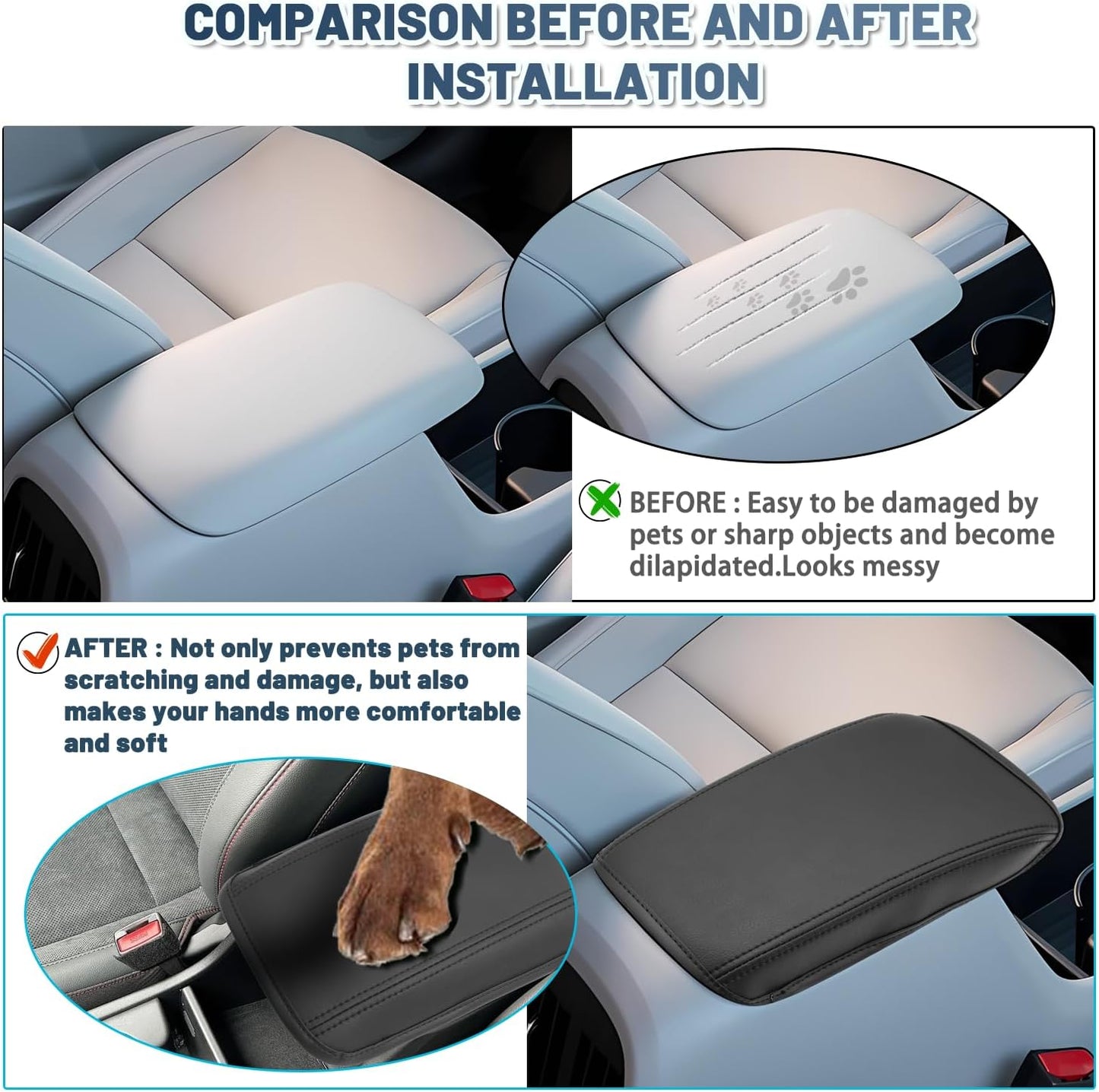 Ruiya 2024 2025 Kona Armrest Cover,for Hyundai Kona SX2 2024 Accessories Center Console Cover 2024 Kona Armrest Cover Protector Compatible with 2024 2025 Hyundai Kona SE/SEL/Limited/N Line