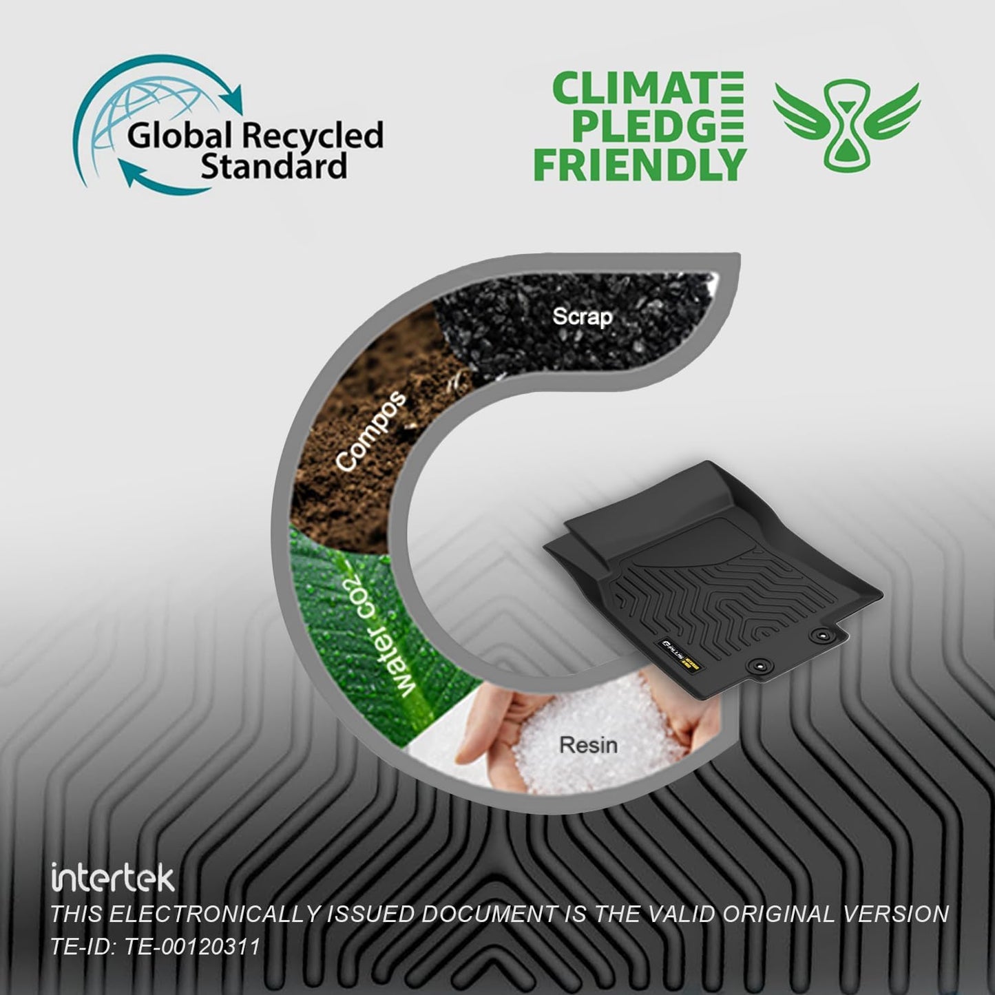 G-PLUS Floor Mats 3PCS Compatible with Honda Accord Sedan 2018 2019 2020 2021 2022 TPE All Weather Full Cover Protection 3 Piece,1st & 2nd Row Floor Liners