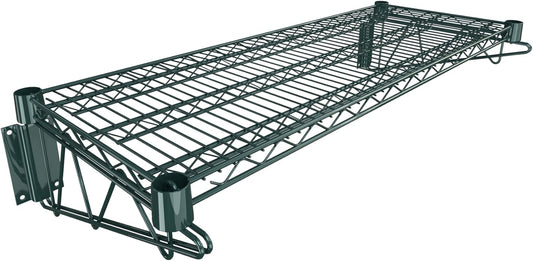 14" x 36" Green Epoxy Wire Wall Mount Shelf