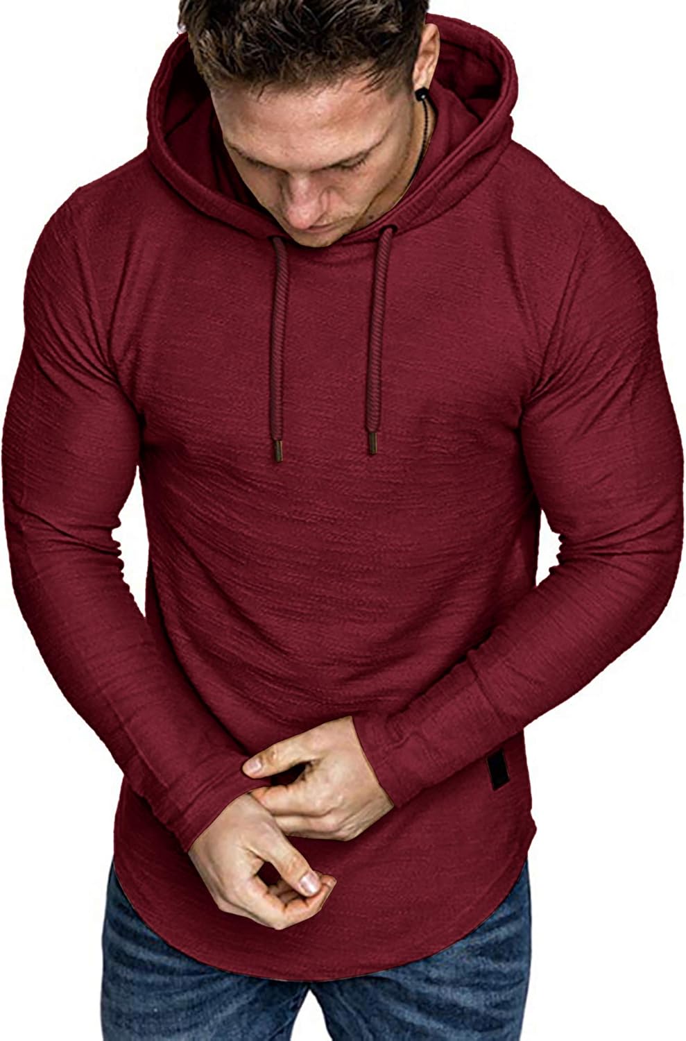 Lexiart Mens Fashion Athletic Hoodies Sport Sweatshirt Solid Color Fleece Pullover