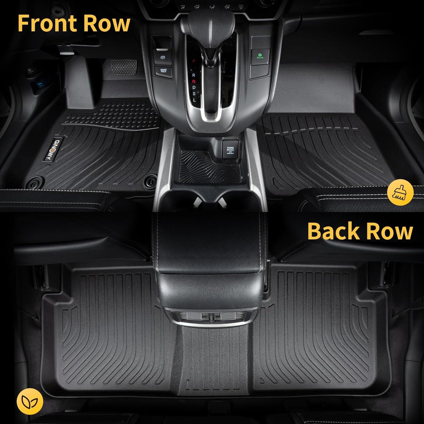 GINOWY-Floor Mats & Cargo Liner for Volvo XC60 2010-2017, All Weather Car Floor Mats Cargo Liner TPE Rubber Liners Trunk Mat for Volvo XC60 Accessories