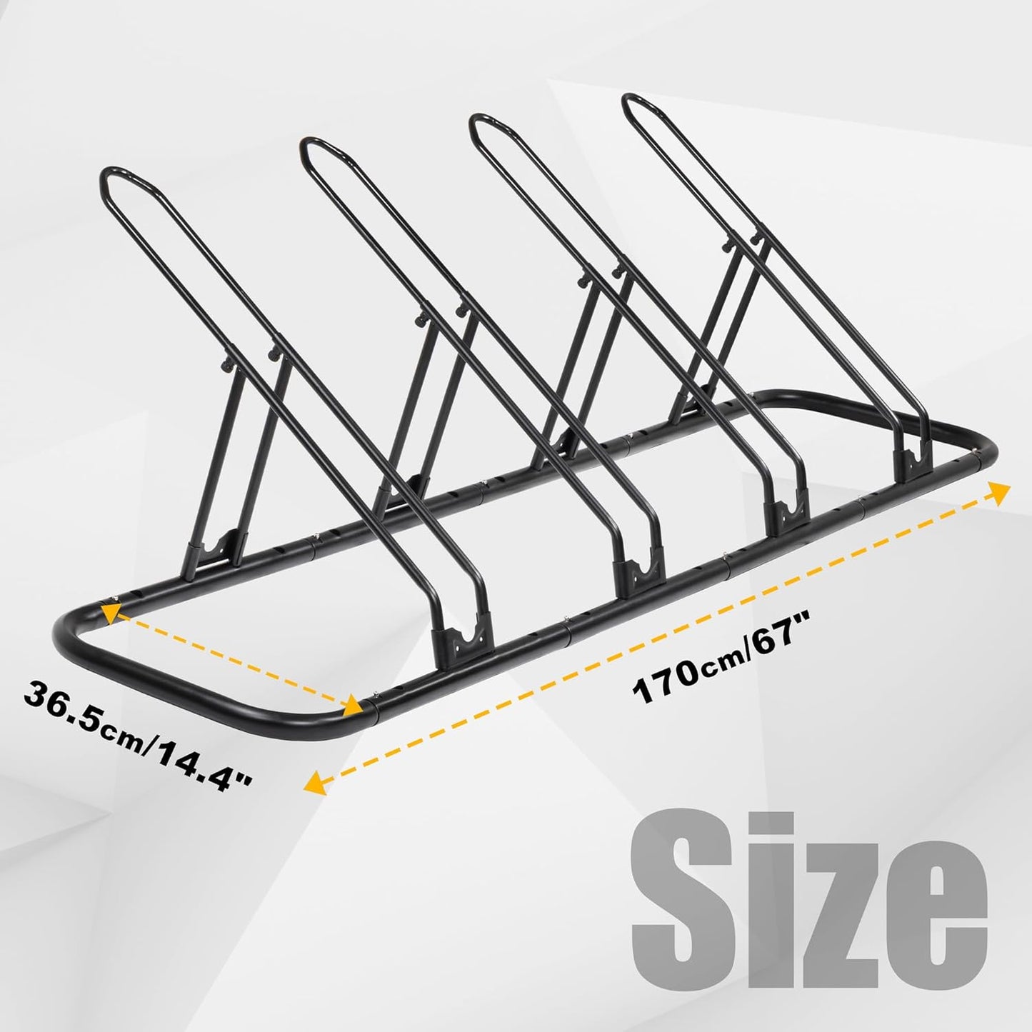 CyclingDeal Bike Rack Floor Parking Bike Stand for up to 6 Bicycles | Indoor, Home & Garage Storage Rack | Stable & Secure Bicycle Stand w/Tire Grooves Up to 29", Holding Plates & Custom Spacing