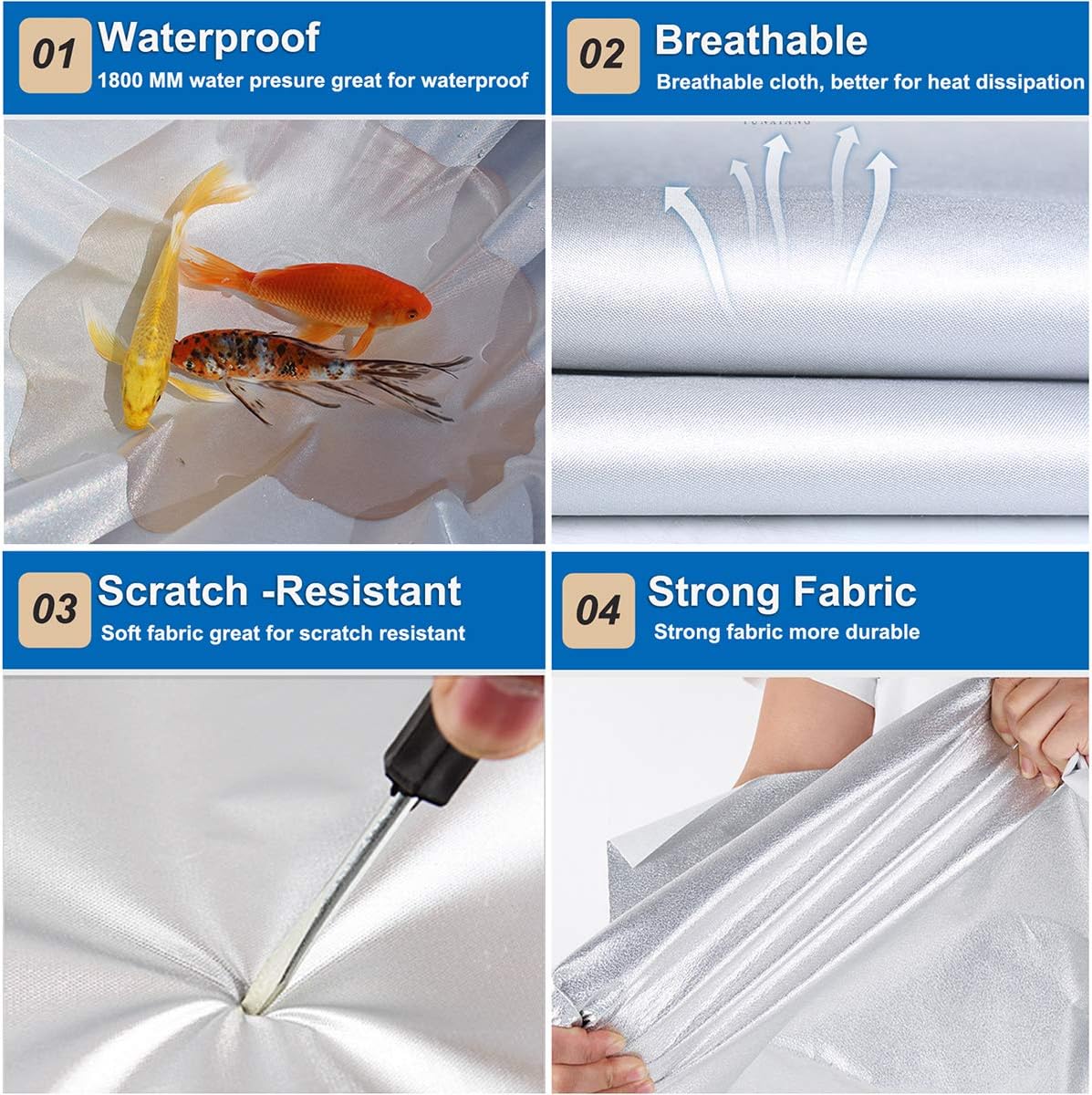 KouKou Oxford Waterproof SUV Car Cover Suitable for Acura mdx from 2001 to 2025, Windproof All Weather Waterproof Outdoor Cover Sun Rain UV Dust Snow Protection.