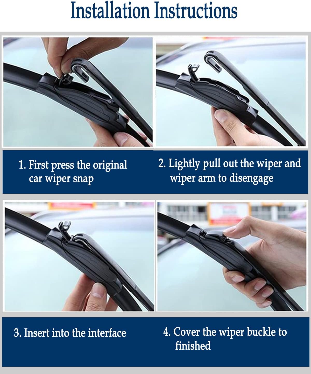 3Pcs Windshield Wipers for Mazda 3 2010 2011 2012 3013, All Seasons Original Equipment Automotive Replacement Windshield Wiper Blades- 24"/19"/14" (Pack of 3) J-HOOK