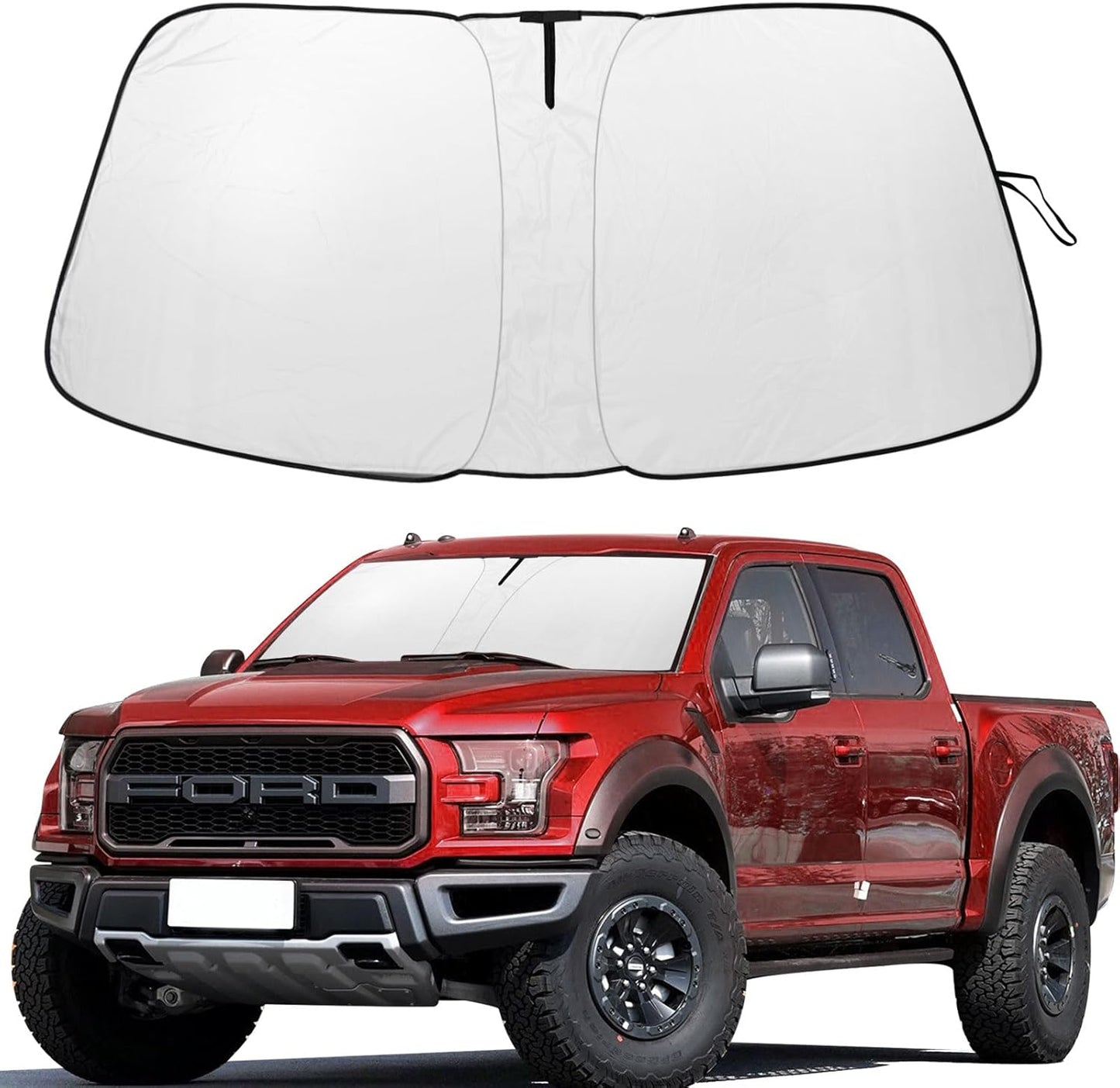 2024 Upgrade Front Windshield Sunshade fit for Ford F150 2009-2014 Foldable Car Shade 240T Reflective Polyester Ford F-150 Lariat King Ranch Platinum XL XLT Limited Raptor Accessories |Keep Cool|