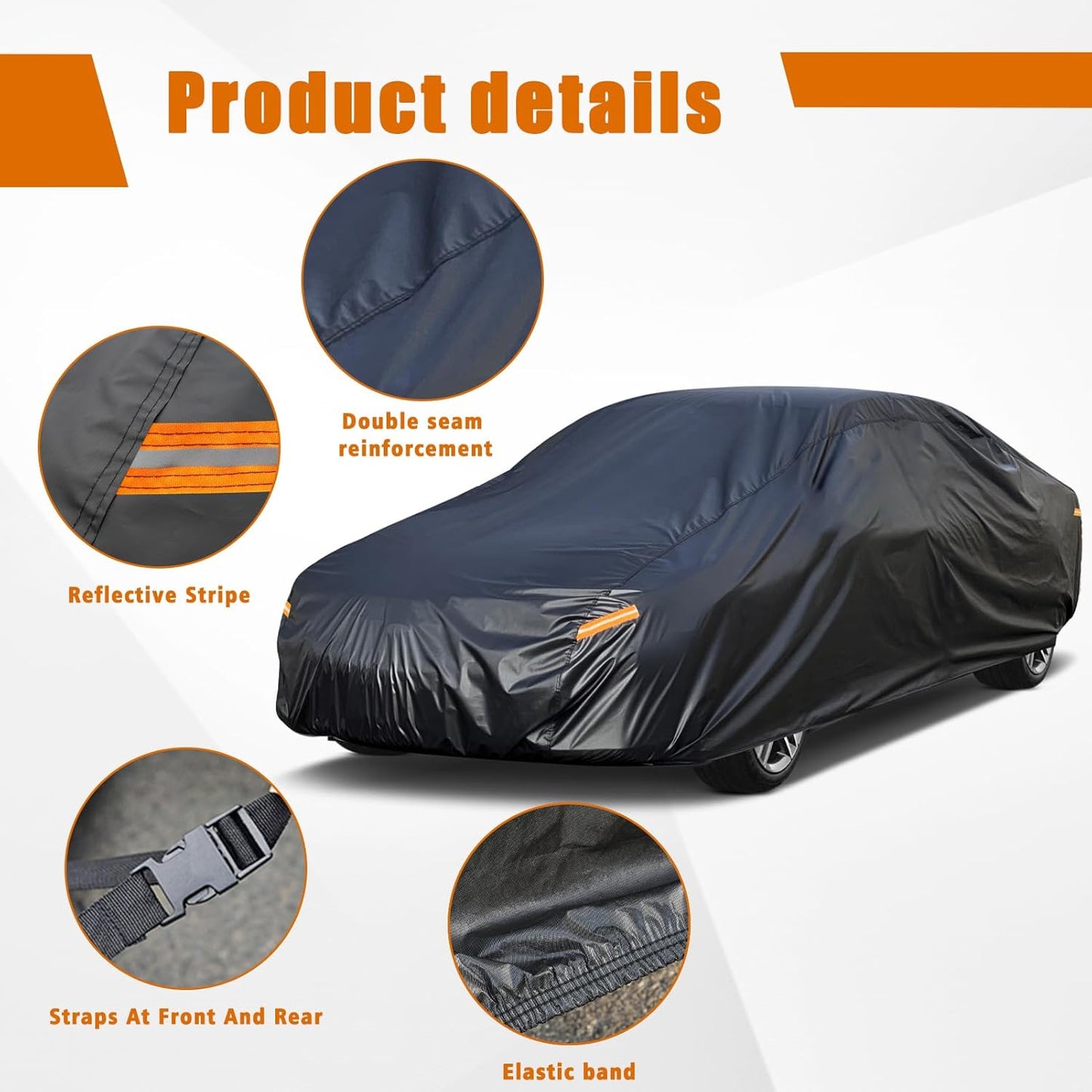 Kayme 7 Layers Car Cover Custom Fit for Pontiac Solstice (2005-2009) Waterproof All Weather for Automobiles, Outdoor Full Cover Rain Sun UV Protection.