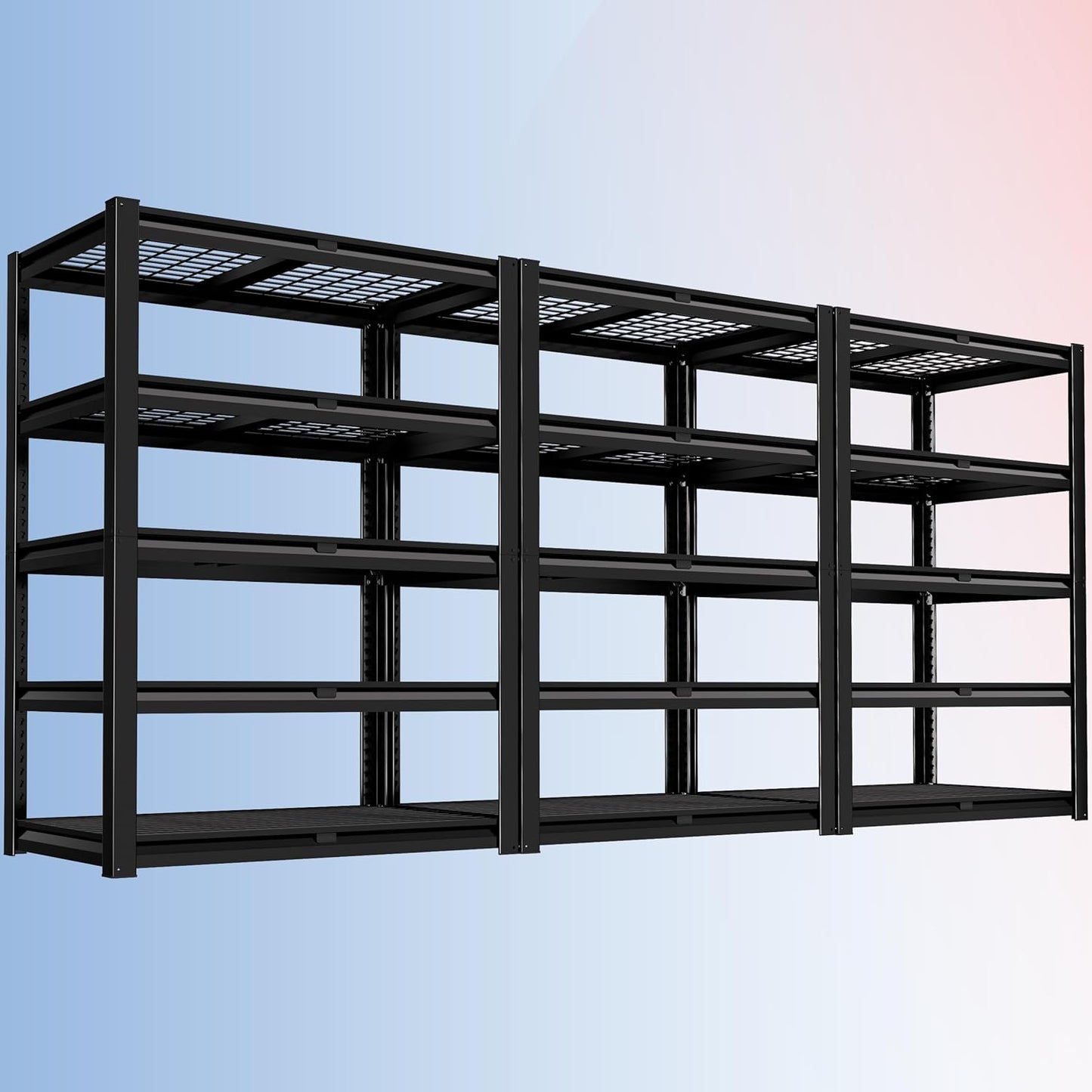 PrimeZone Heavy Duty Garage Shelving 5 Tier Heavy Duty Storage Shelves Adjustable Industrial Metal Wire Shelf Unit for Garage,Basement,Pantry,Warehouse,Commercial,36" W X 16" D X 72" H 3Pack