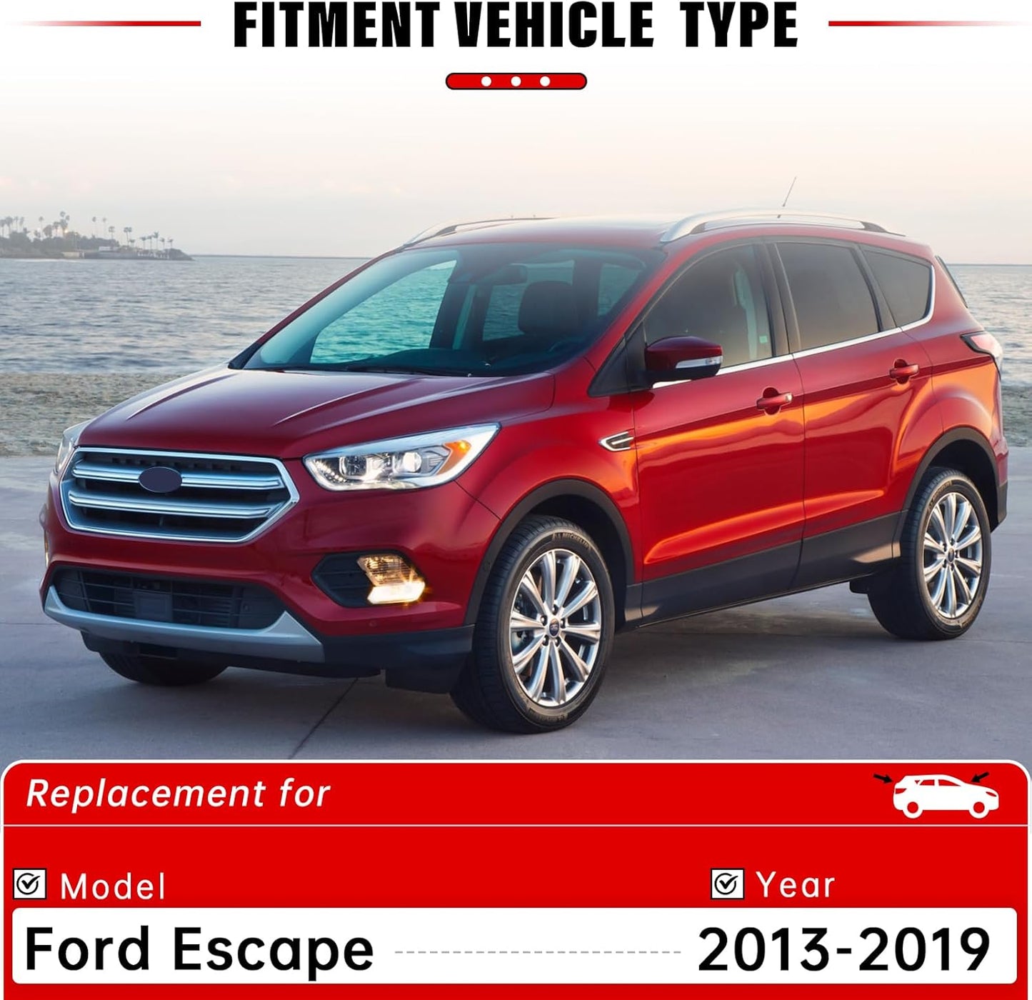 Windshield Wiper Blades Replacement for Ford Escape 2013 2014 2015 2016 2017 2018 2019 Original Factory Quality Front Rear Wipers Blade Set for My Car - 28" 28" 11" (Pack of 3)