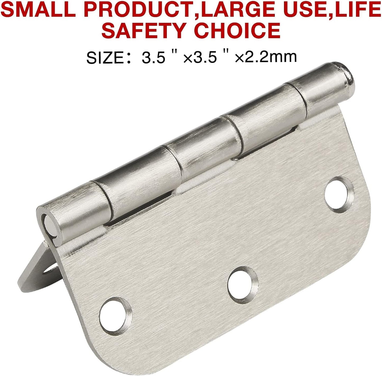 42 Pack Rounded Door Hinges Brushed Nickel 3.5 Inch Interior 5/8" 3-1/2" Flat Iron Hinge Hardware House Bifold Table Farmhouse Bedroom Office Living Room Decor 3 ½" Heavy Metal Accessories for Doors