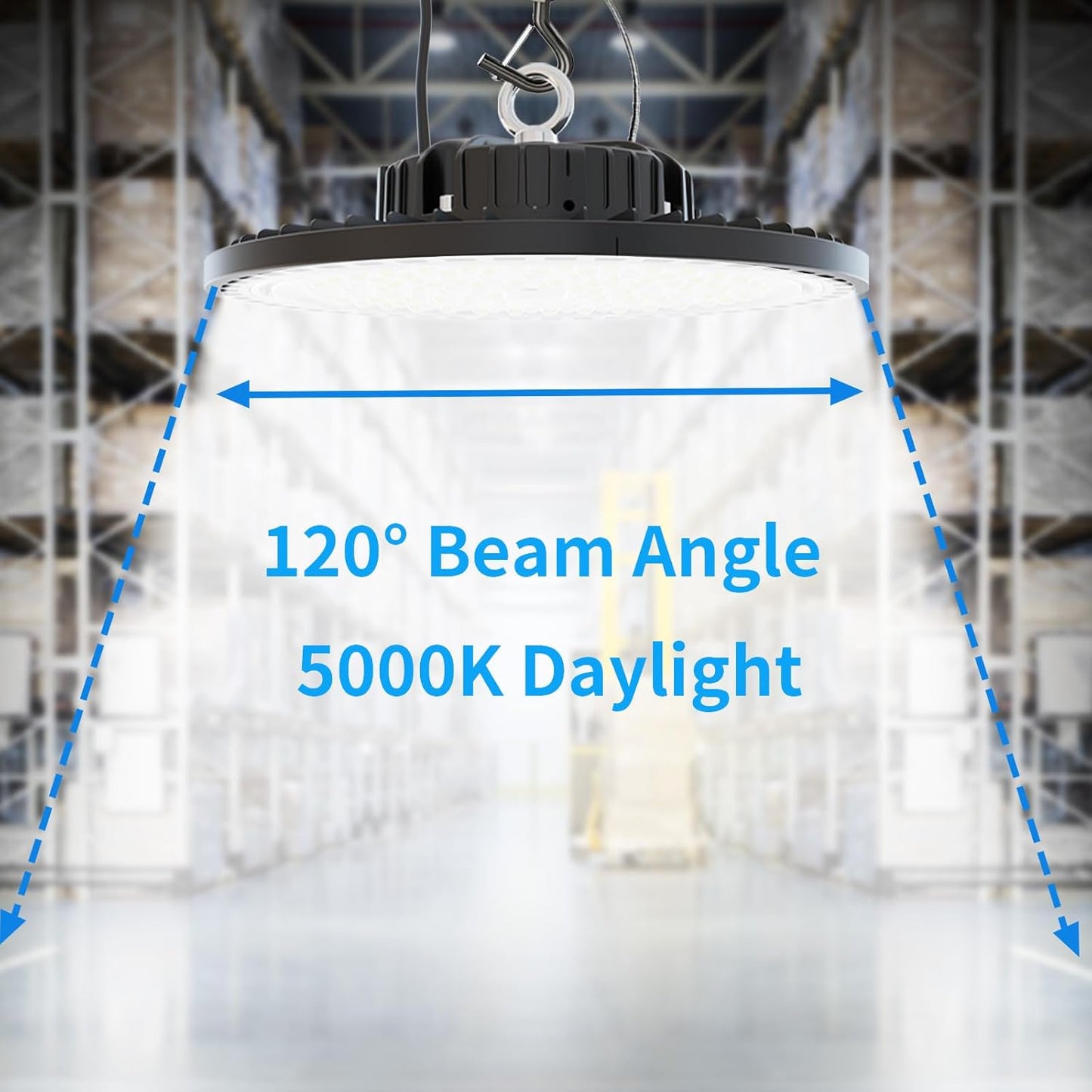 2 Pack UFO LED High Bay Light 250W, 35000 LM, 5000K with 5ft Power Cord, US Plug, Bright LED Shop Light for Basement Commercial Factory Garage Lighting, IP66 Waterproof, AC110-277V, ETL Listded