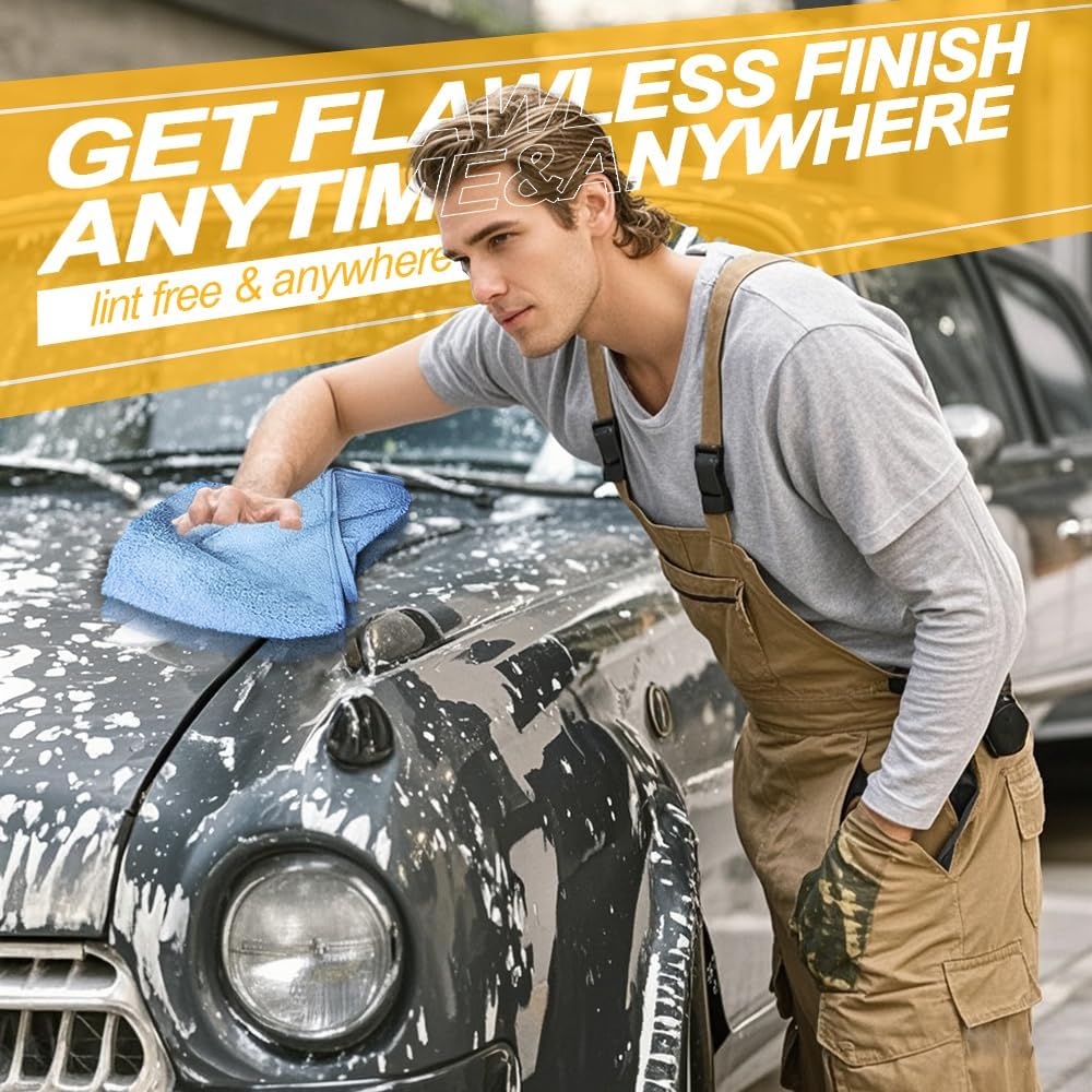 Microfiber Wash，Car Drying Towel, Extra Soft,Reusable and Durable,Absorbent, Car Drying Towel Lint-Free,Interior Microfiber Rags 16in x 16in-6 Packs Blue