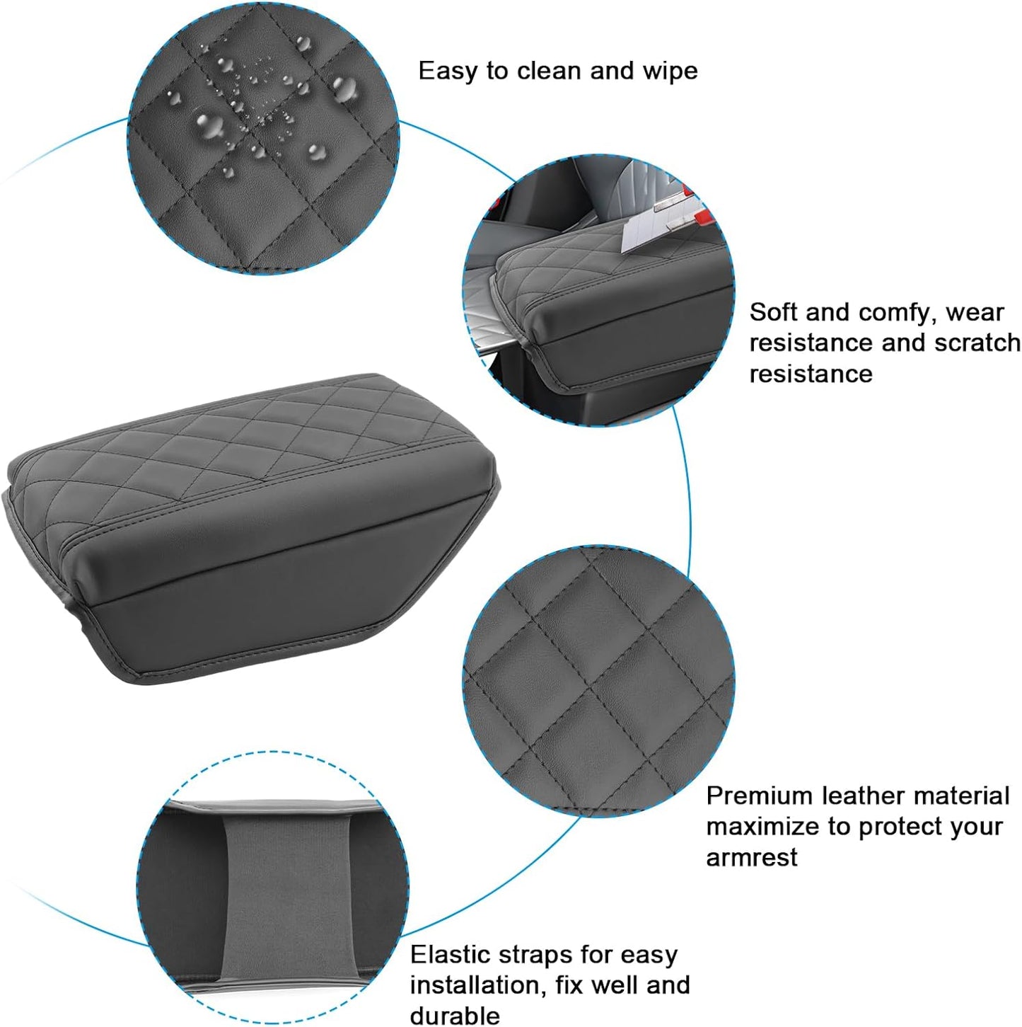 SXCY for 2024 2025 Sportage Armrest Cover Pad for Kia Sportage 2024 2025 Accessories 2023 2024 2025 Sportage Center Console Cover 2025 Sportage Middle Console Cover (Thicken Pad Checkered Pattern)