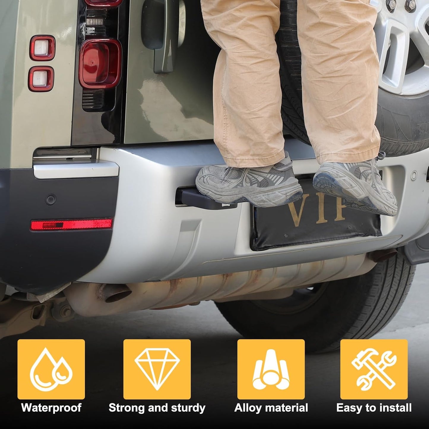 Rear Tow Towing Hook Foot Pedal for L@nd Rover Defender 90 110 130 2020-2025, Car Trailer Hook Carbon Steel Trailer Ring Accessories (Style B)