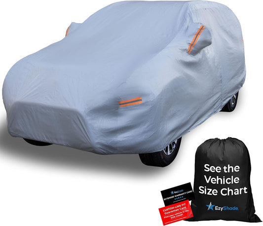 EzyShade 10-Layer SUV Car Cover Waterproof All Weather. See Vehicle Size-Chart for Accurate Fit. Outdoor Full Exterior Covers for Automobiles Heavy Duty Tarp Jeep Rav4 CRV. Size S1 (See SizeChart)