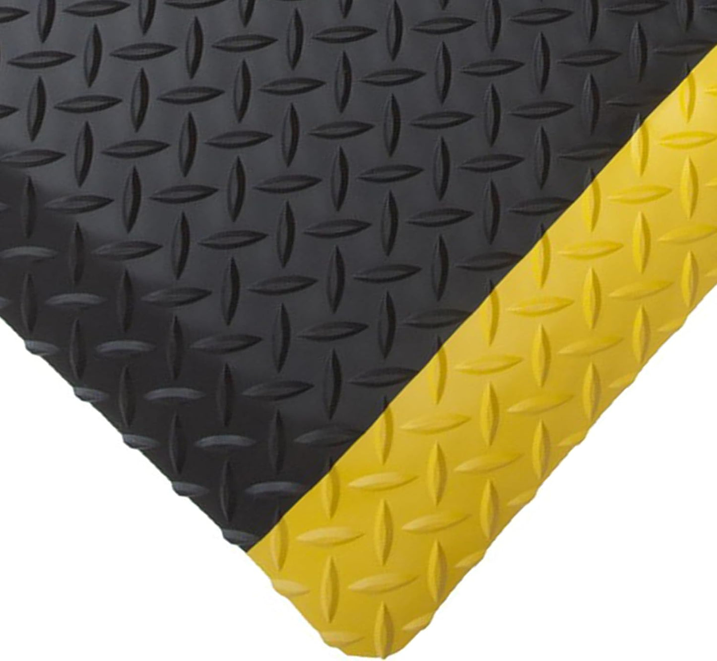 Rhino Mats, American Classic Diamond Anti-Fatigue Mats, Industrial Ergonomic Comfort Standing Mat for Work, Home, Garage, Office, Kitchen or Anywhere (Black/Yellow 1" Thick, 2 FT. x 6 FT.)
