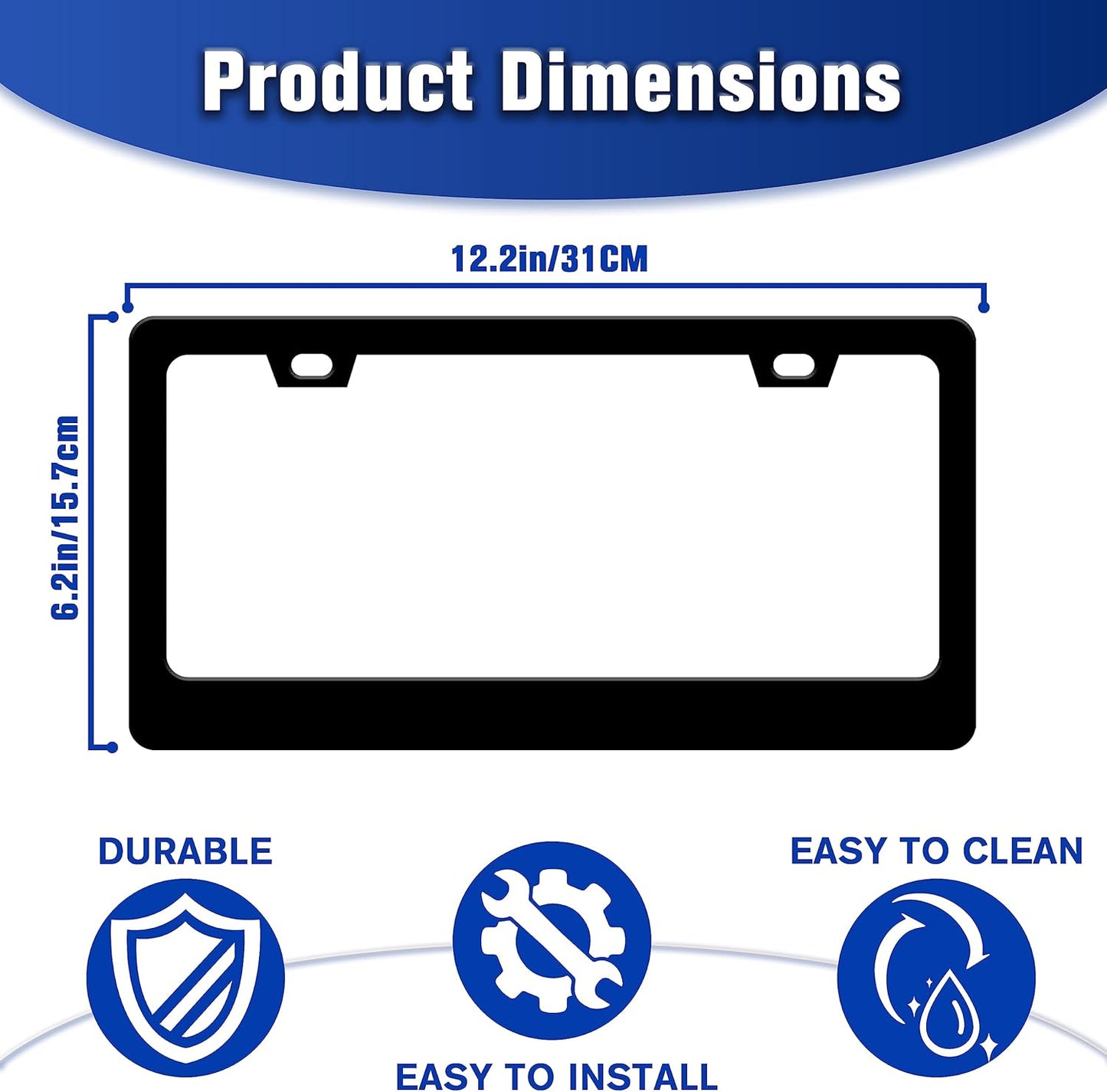 Cow Print Texture License Plate Frame Animal Skin Spots License Plate Holders Funny Stainless Steel Auto Accessory Bracket 2 Hole with Screws Universal Us Car License Plate Frames 6x12 Inch