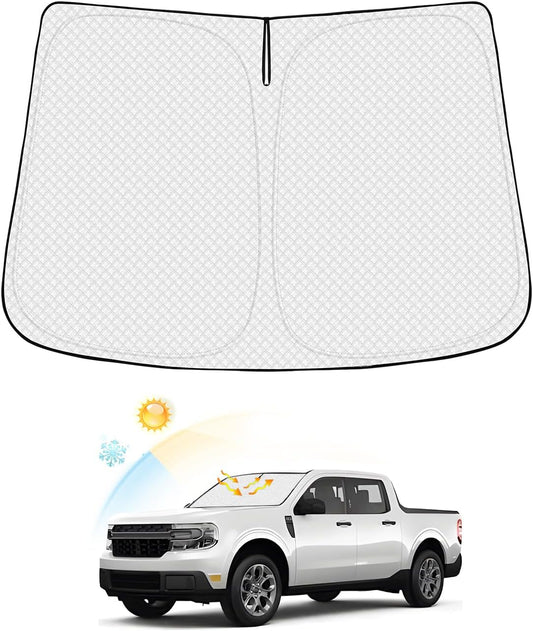 Windshield Sun Shade for Ford Maverick 2022-2025 2026 Accessories Thicken 6-Layer Front Window Sunshade Cover Sun Visor Protector Foldable Block UV Rays Keep Vehicle Cool