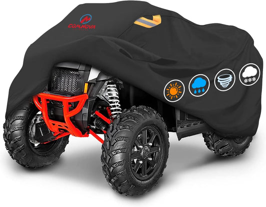 Comnova ATV Cover for 4 Wheelers - 84 Inch ATV Covers 600D Heavy Duty & Waterproof, Outdoor Four Wheeler Quad Cover All Weather Large for Polaris, Kawasaki, Arctic Cat, Honda, Yamaha and More
