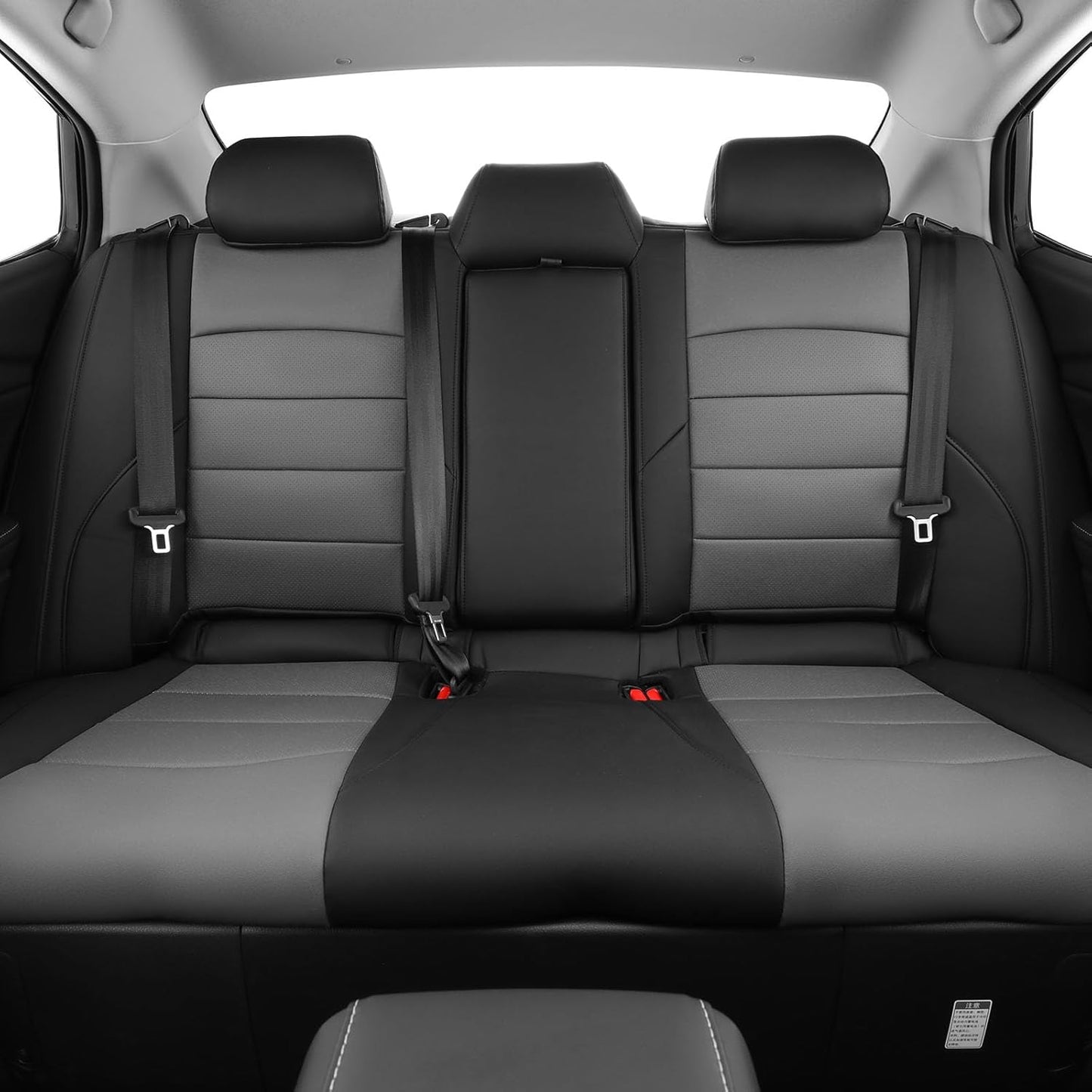 coverdream Custom Fit Camry Car Seat Covers for 2025 Toyota Camry Hybrid LE,SE,Full Coverage,Airbag Compatible Waterproof Leather Car Seat Protector(Full Set,Black/Gray)