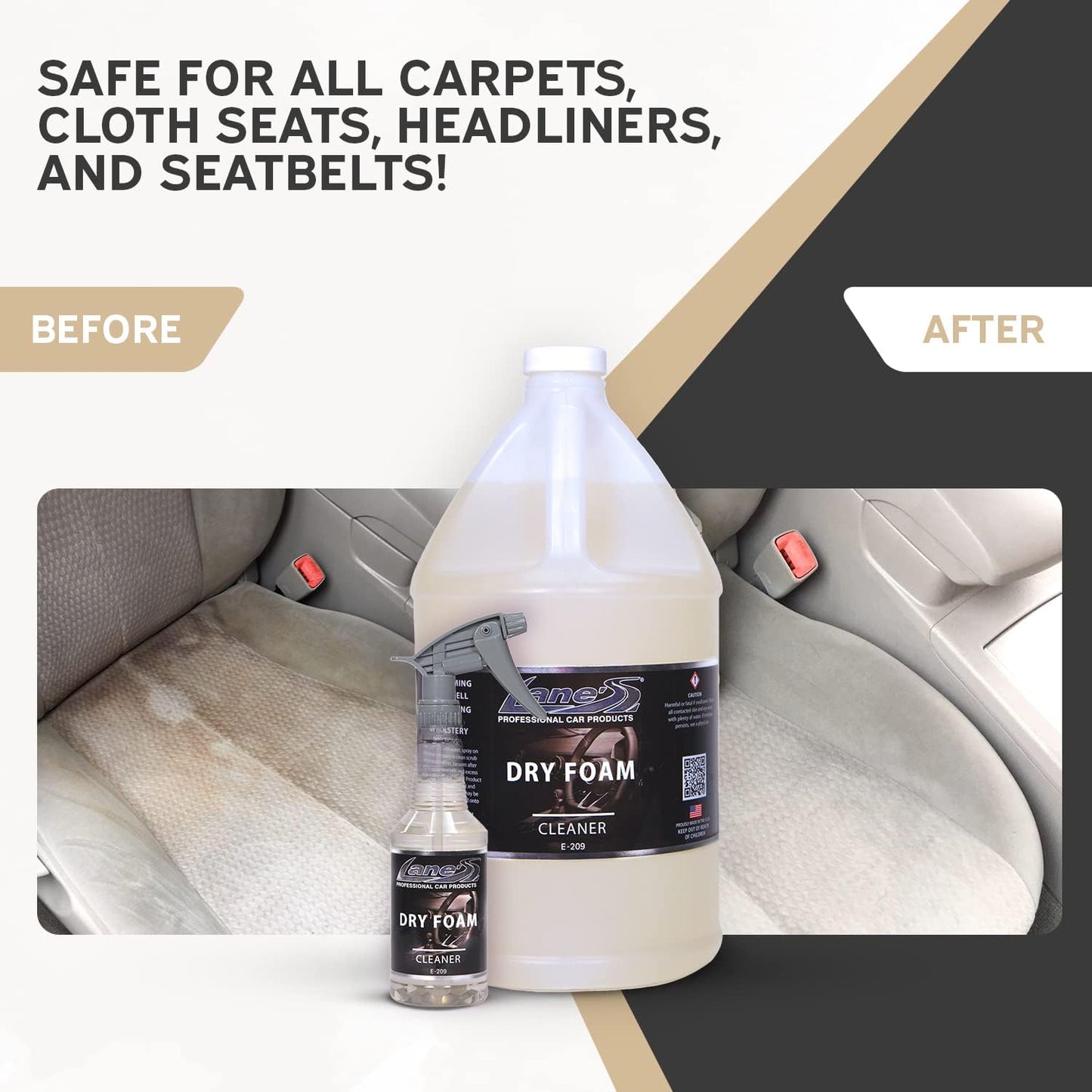 LANE'S Carpet Cleaner Spray- Carpet Cleaner Foam, Removes Odor, Fights Tough Dirt and Stains, Professional Grade Cleaning Spray- 1 Gallon