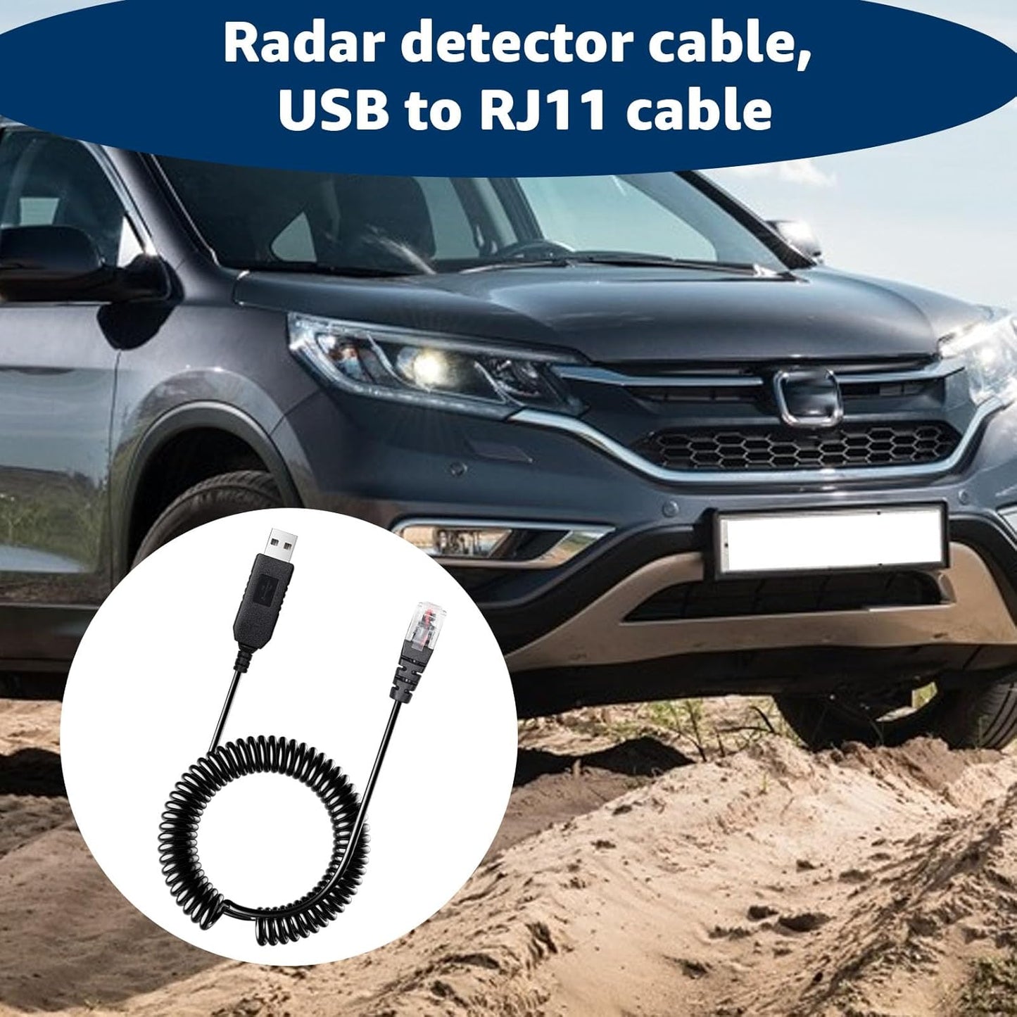 USB to RJ11 Plug Radar Detector Power Cable,USB 5V-12V Power Cable Compatible with Escort,Uniden,Radenso XP,Beltronics,Cobra & Whistler Radar Detectors (9.84FT Length)