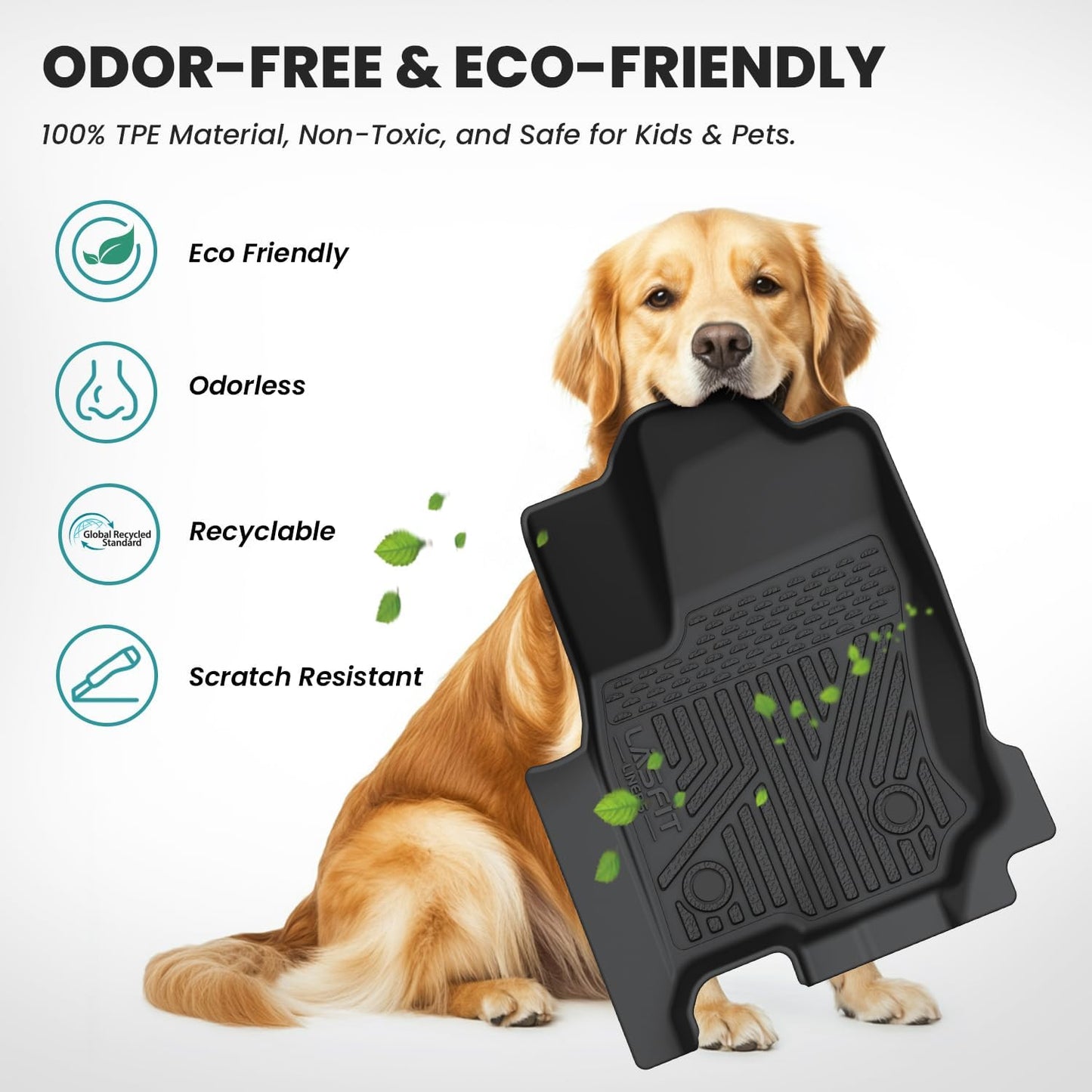 LASFIT Floor Mats for Toyota 4Runner 2025 5 Seats(Not for Hybrid), All Weather TPE Custom Fit Floor Liner for 4Runner SR5/TRD/Limited 6th gen Front&Rear 4 Runner Car Mats, Black