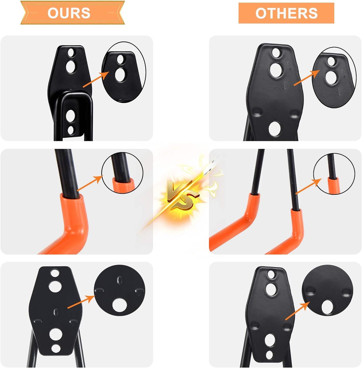 AOBEN Garage Hooks Heavy Duty, Steel Garage Storage Hooks, Utility Tool Hangers and Combinable Wall Mount for Organizing Ladders, Bikes, Hoses, and More Equipment (Small J, 4 Pack)