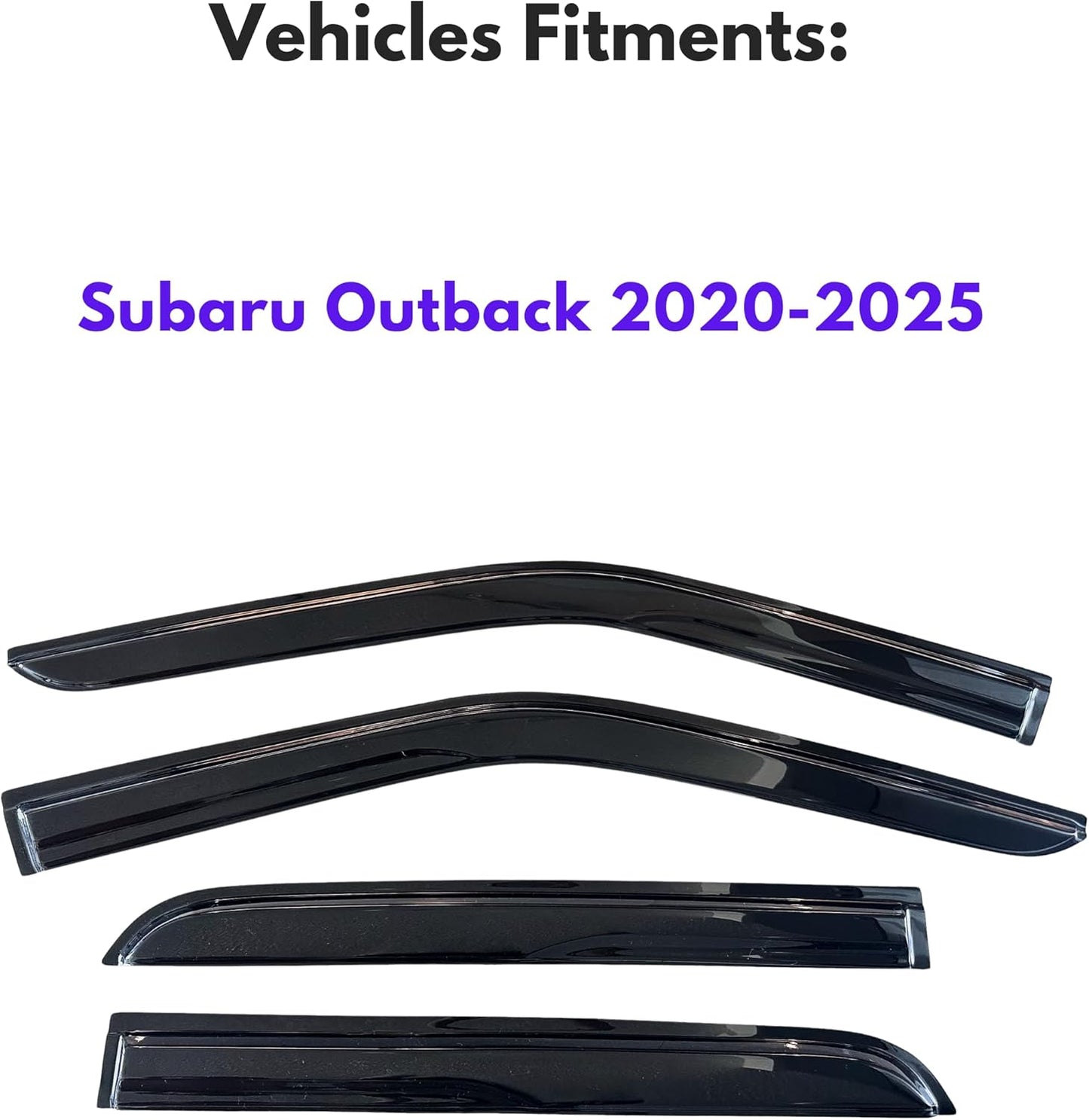 KPY Window Visor Compatible with Subaru Outback 2020-2025, 4PC Rain Guard Side Window Vent Deflectors Tape-On Mugen Style, 2020 2021 2022 2023 2024 2025