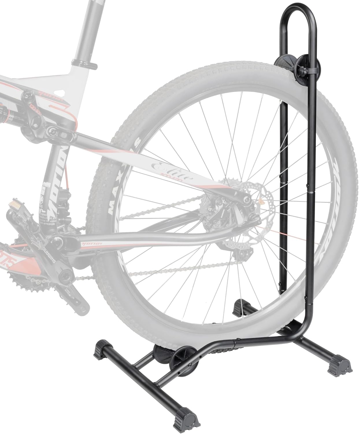 CyclingDeal Bike Floor Stand Parking Rack - for 20"-29" Mountain MTB & Road Bikes with Tire Width up to 2.4" or 5" Fat Bike - Bicycle Indoor Outdoor Garage Storage - Max Tire Width 2.4” for 1 Bike
