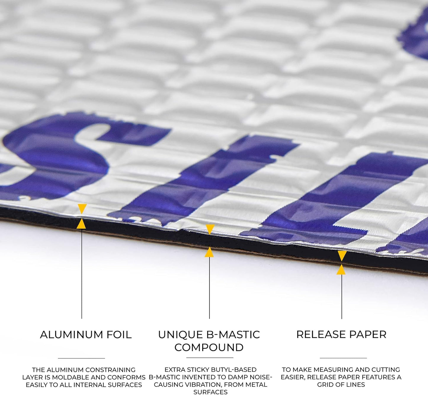 Siless 50 mil (1.3mm) 26 sqft Car Sound Deadening mat - Butyl Automotive Sound Deadener - Noise Insulation and Vibration Dampening Material ( 26 sqft)