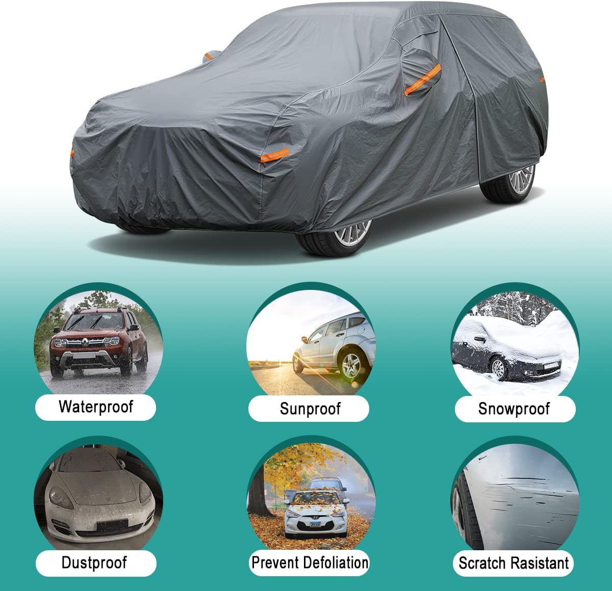 Premium Car Cover Custom Fit Chevrolet Chevy Trax (2013-2025), 16 Layers Heavy Duty Car Cover Waterproof All Weather with Zipper Door for Sun Rain Snow Dust Uv Protection