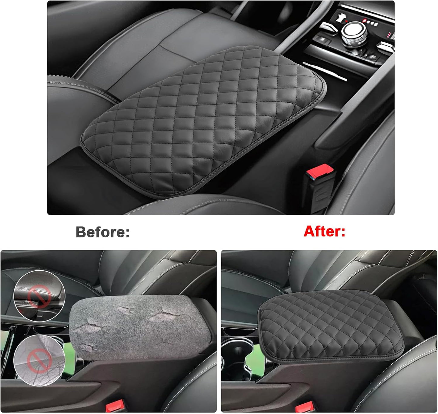 SXCY for 2022-2025 Grand Cherokee Armrest Cover for Jeep Grand Cherokee 2025 Accessories 2024 Grand Cherokee Console Cover 2025 Grand Cherokee Middle Console Cover(Checked Pattern Thickened)