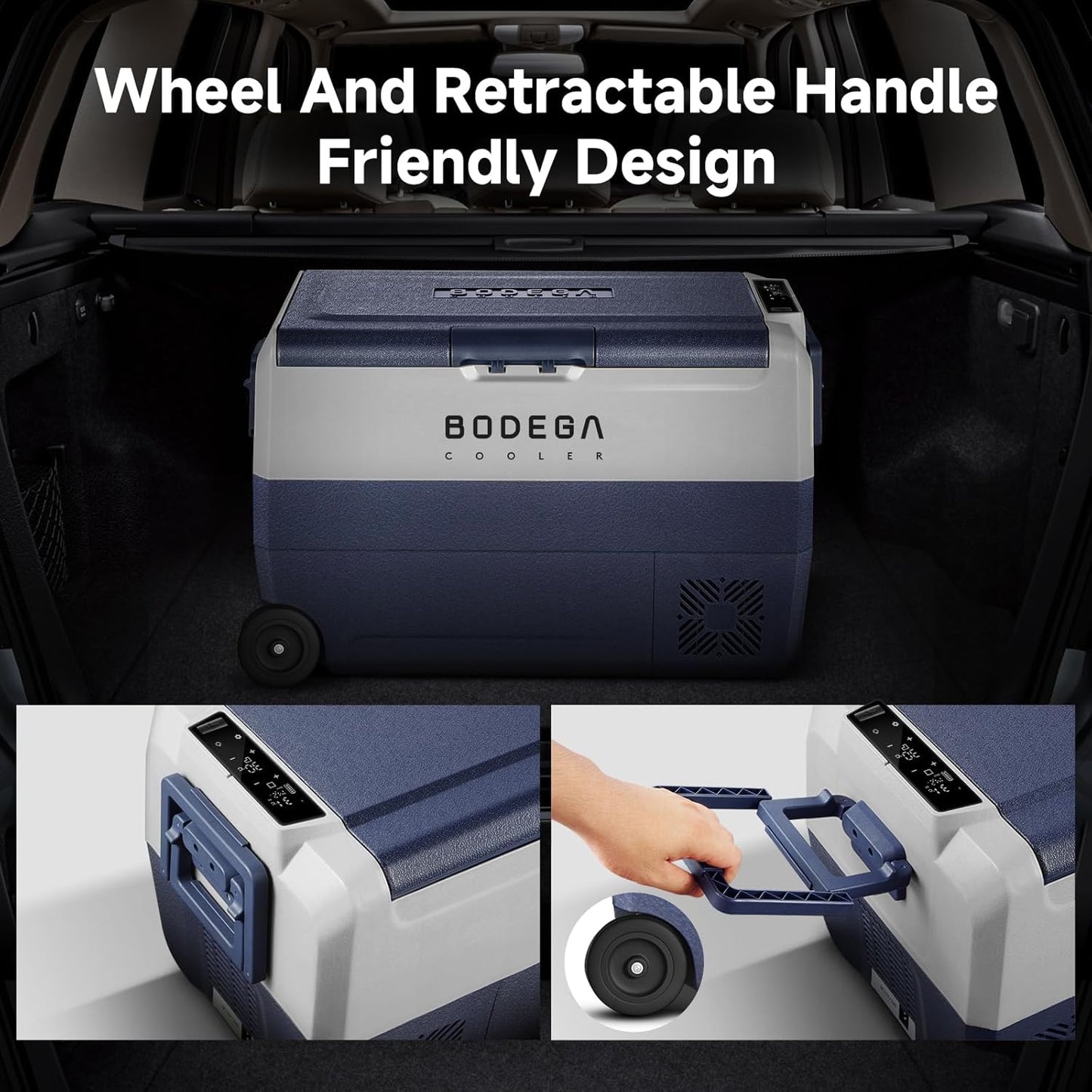 BODEGACOOLER 【Upgraded】 12 Volt Refrigerator, Portable Freezer,Car Fridge Dual Zone APP Control, 53 Quart（50L）-4℉-68℉ RV Car Cooler 12/24V DC and 100-240V AC for Outdoor, Vehicles, Camping, Travel