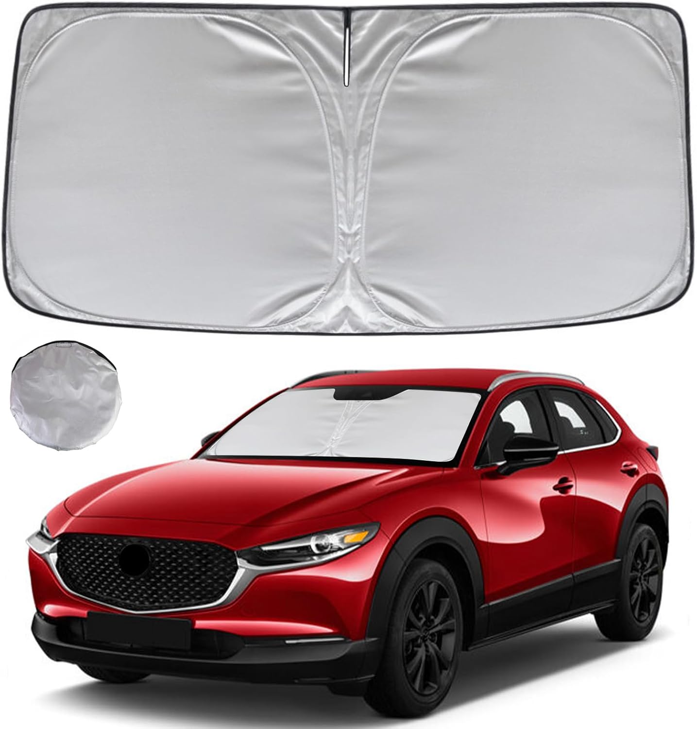 KAYZT Windshield Sun Shade for 2019-2025 2026 Mazda CX-30 CX30 Foldable Sunshade Front Window Custom Fit Car Accessories