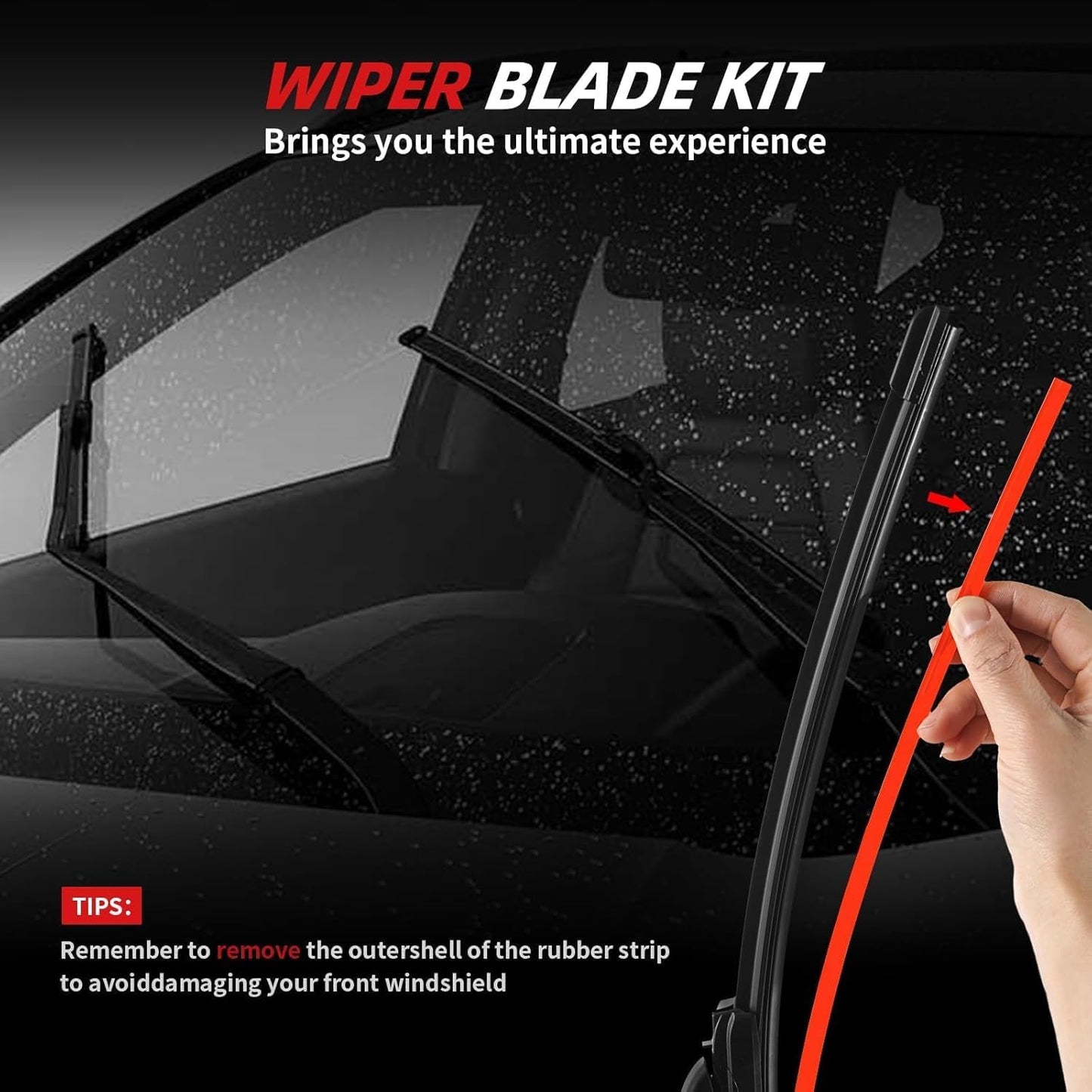 OTUAYAUTO Windshield Wiper Blades - Replacement for Jaguar F-PACE 2017-2025, Front and Rear Wipers Set, Top Lock - 26"+19"+13" (Pack of 3)