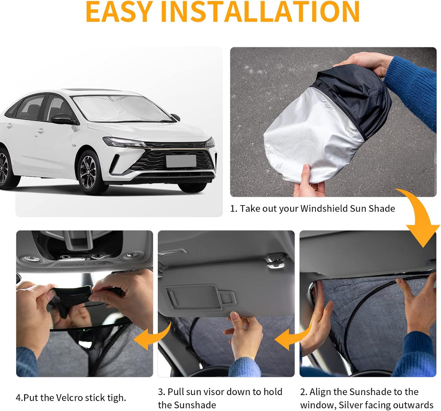 for Ford Transit 2015-2023 2024 2025 2026 Car Windshield Sunshade Sun Shield Custom Fit Transit Wagon XL Cargo,Wagon XLT,Connect Van XL,Front Window Shades Cover Sun Visor Protector Car Accessories