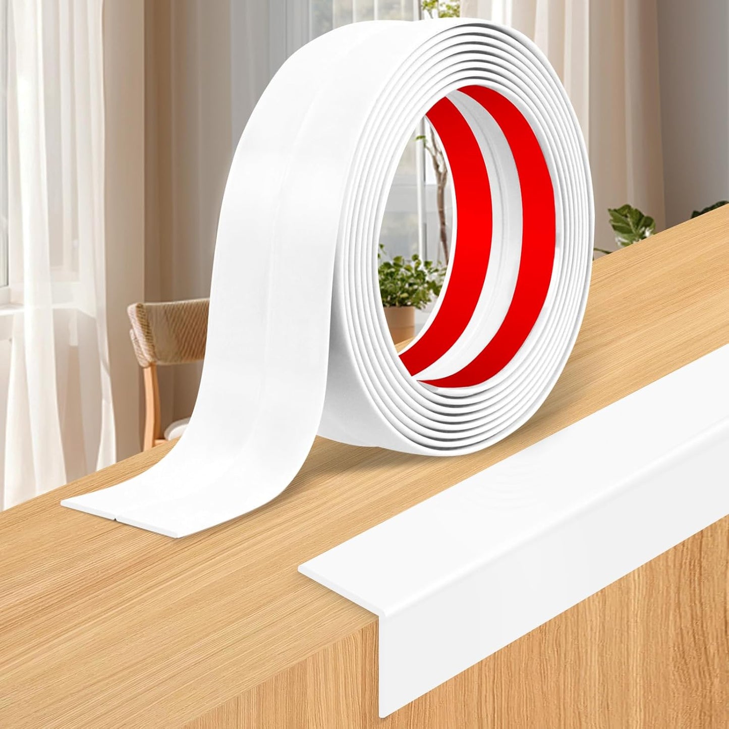 Wall Corner Protector Moulding Trim Peel and Stick Wall Corner Guards Trim Flexible Self Adhesive Edge Protector Moulding, 0.8 in x 10 Ft, White