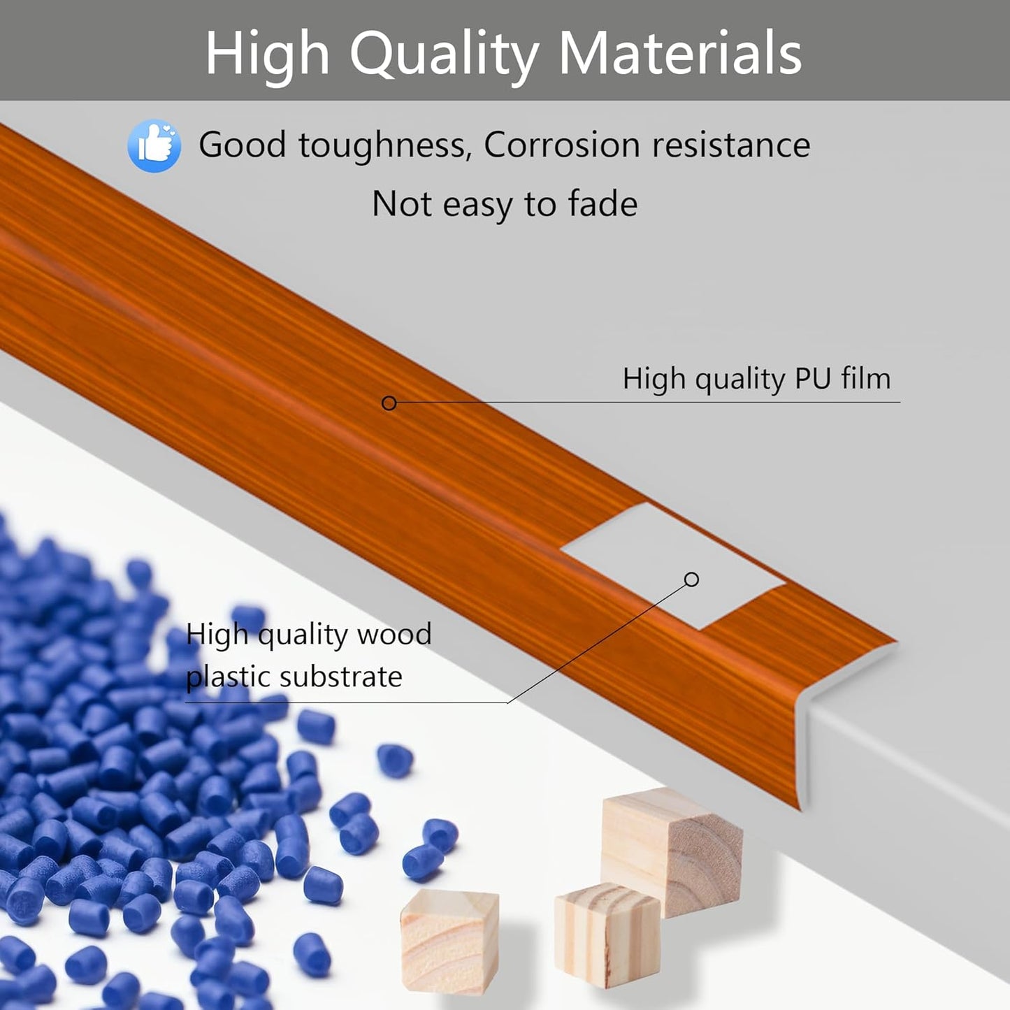 6 Pcs 49" Wall Corner Protector Trim, Walnut Wood Grain Edge Strip for Door and Window Frames Mirror Trim Backsplash Tile Edge (Walnut)