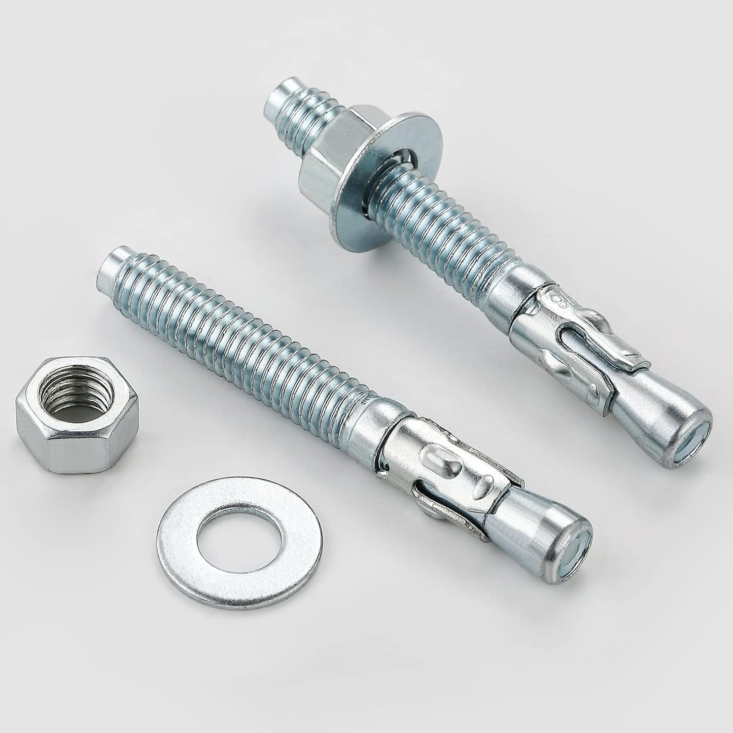 1/4x2-1/4" 30Pcs Inch Standard Fasteners for Heavy-Duty Zinc Wedge Anchors for Cement and Concrete