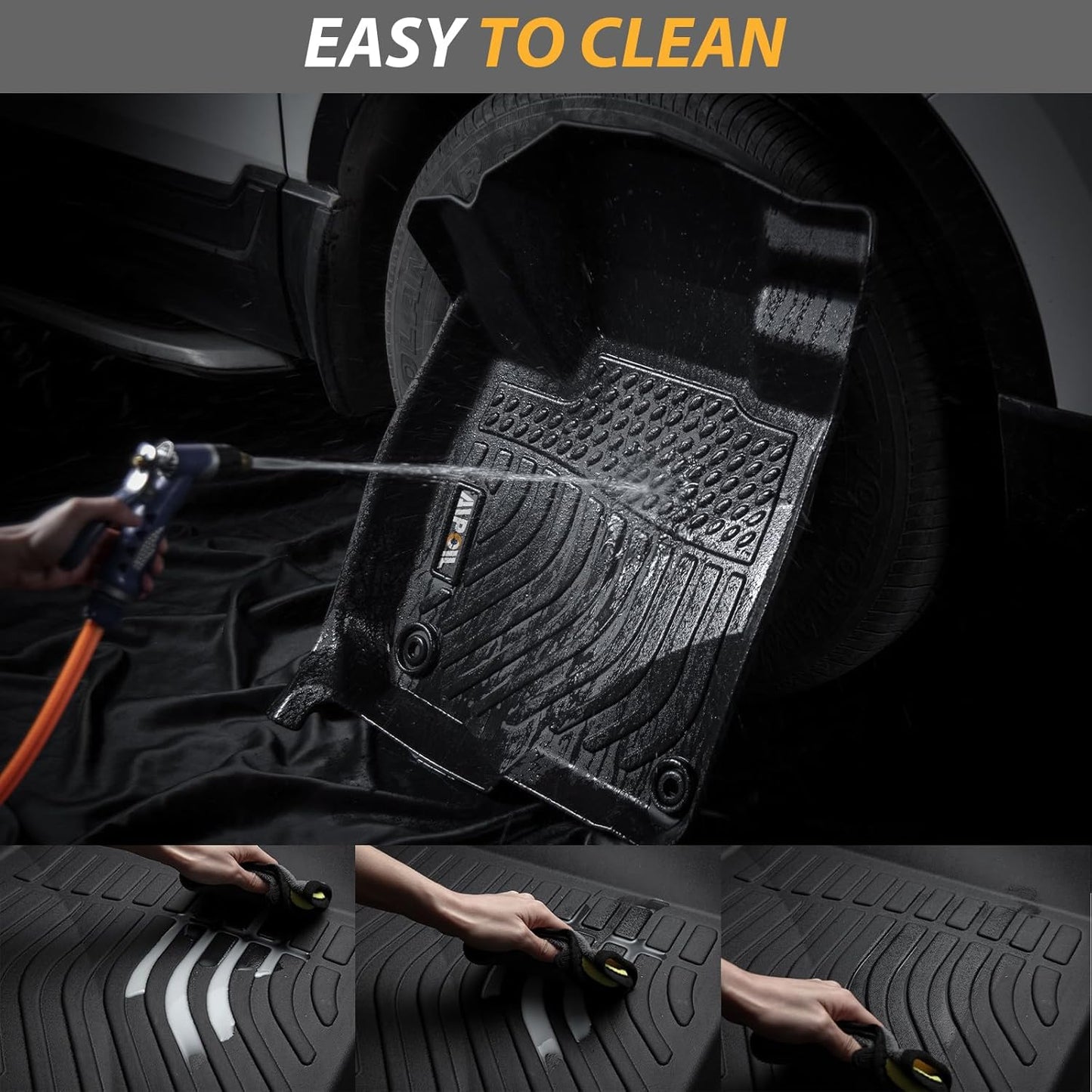 AIPOIL® Floor Mats & Cargo Liner Set for 2022-2024 2025 Toyota Corolla Cross AWD (Not for Hybrid) All Weather Protection TPE Anti-Slip Automotive Full Set Accessories - Black