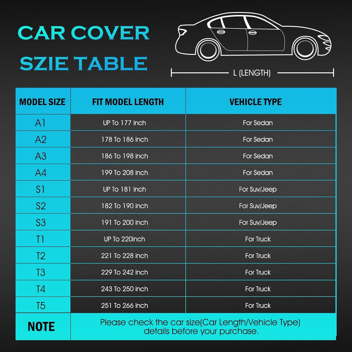 Chevy Silverado Dodge Ram 1500 Ford F-250 F-350 Waterproof All Weather Full Outdoor Truck Cover - UV Protection, Size T5 Universal Fit (251 to 266 inch)