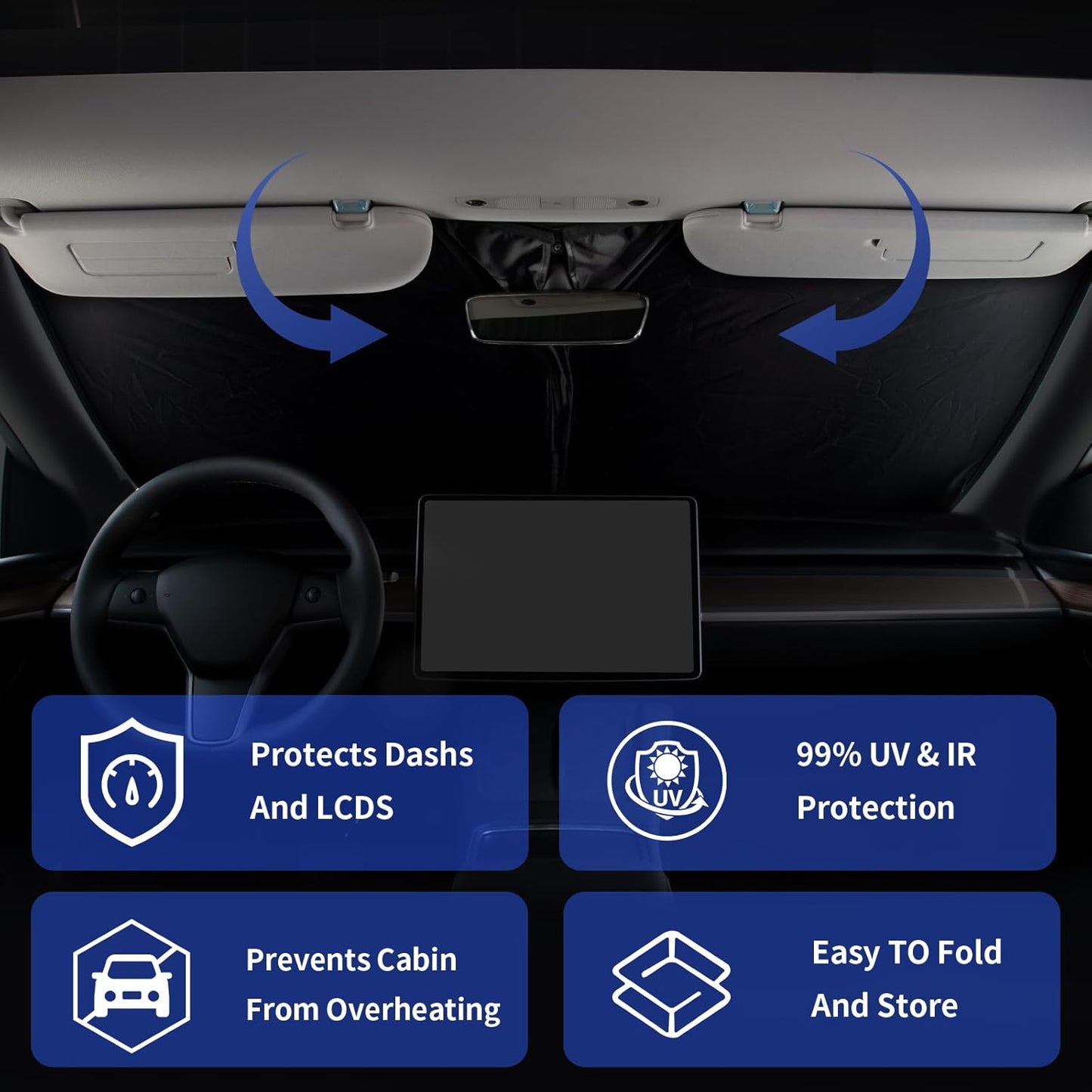 for Charger 2025 Windshield Cover Sunshade Foldable Shield for Dodge Charger 2023 2024, for Dodge Challenger 2006-2022 Front Window Sun Shades UV Protector 240T Reflective Sun Visor Accessories