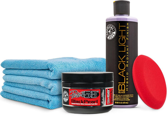Chemical Guys Black & Dark Color Paint Maintenance Kit - Enhance Gloss, Deepen Shine, Protect Dark Finishes, Restore Depth, Minimize Swirls, Car Care Kit for Black Cars HOL_201