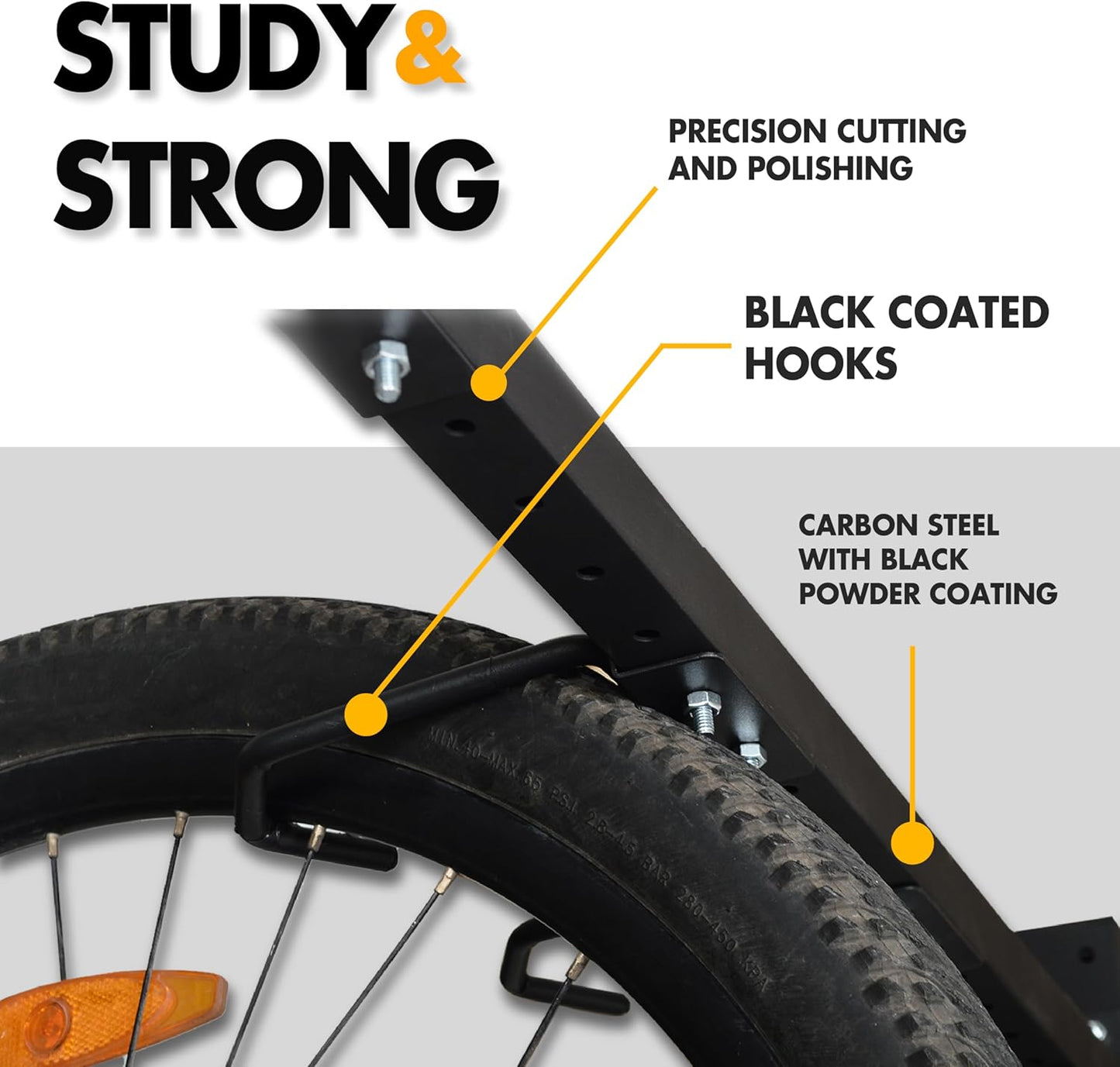 Freestanding 8 Bike Storage Rack for Garage, 2-Sided Bicycle Organizer, Hold Multiple Bicycles, Mountain Bikes, Road Bikes, Kids’ Bicycles and E-Bikes