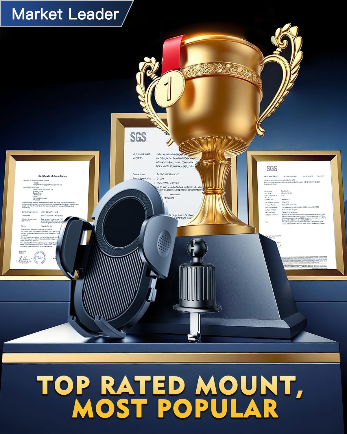 New Upgraded Phone Holders for Your Car Steel-Hook Clip Military-Grade Shockproof, Air Vent Cell Phone Stand Car Mount, Universal Automobile Truck Stand Vent Cradle for iPhone 16 Pro Max 15 14 13 12