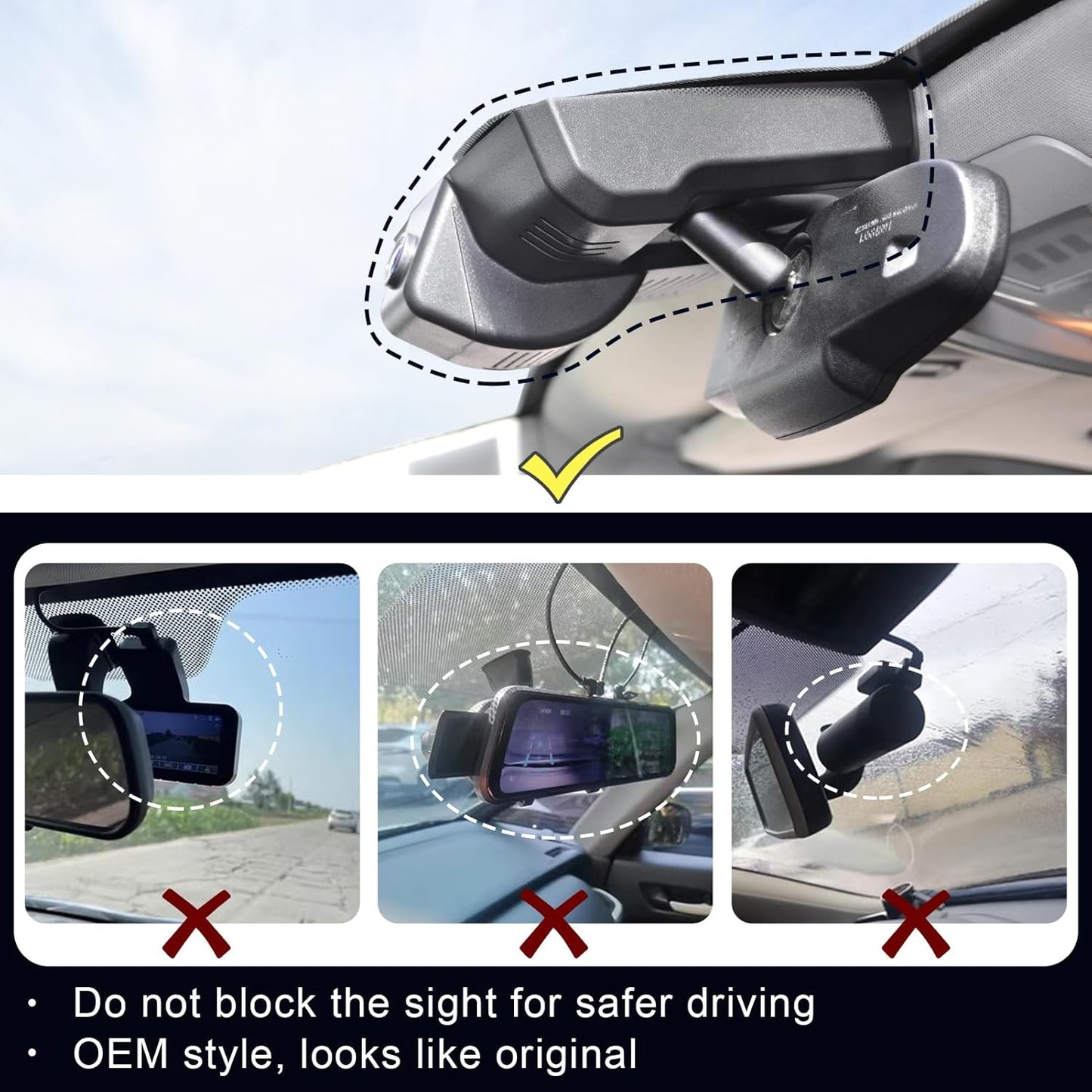 4K Dash Cam Custom fit for GMC Yukon, Yukon XL 2015 2016 2017 2018 2019 2020(Model D), Model D & Model C Have Same Models Years but Vehicle Sensor Cover are Different