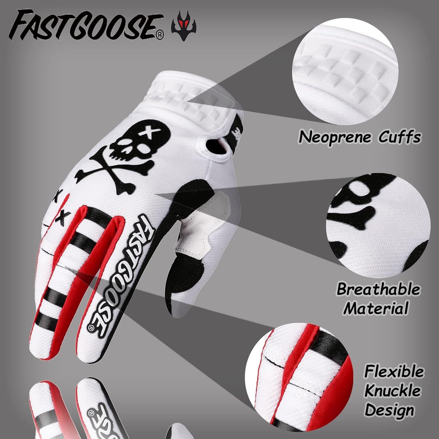 Dirt Bike Motorcycle Gloves - Motocross, Motorbike & ATV Off Road Racing Sports Cycling Gloves